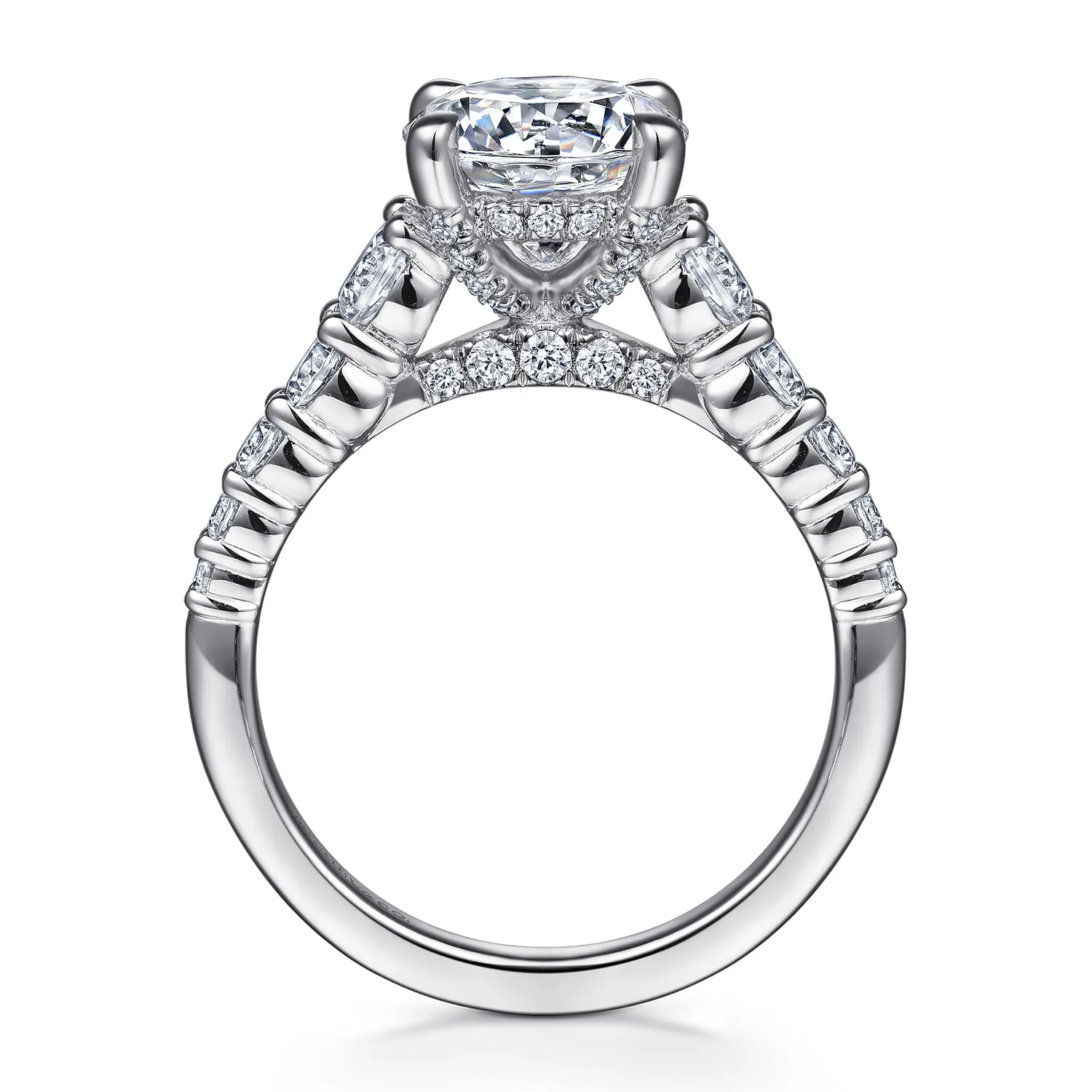 Round Diamond Engagement Ring in 14K White Gold, photograph 2