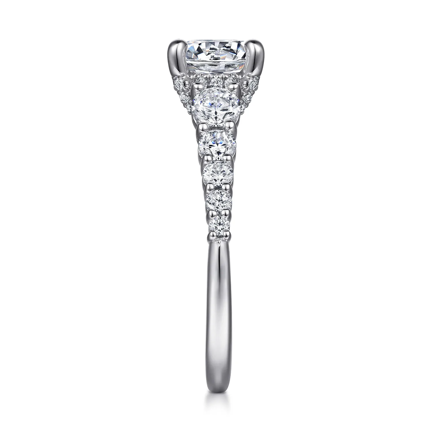 Round Diamond Engagement Ring in 14K White Gold, photograph 5