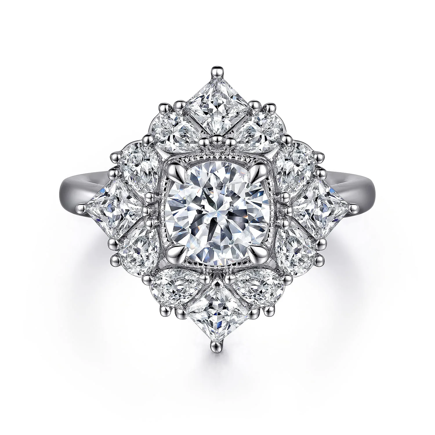 Fancy Halo Diamond Engagement Ring