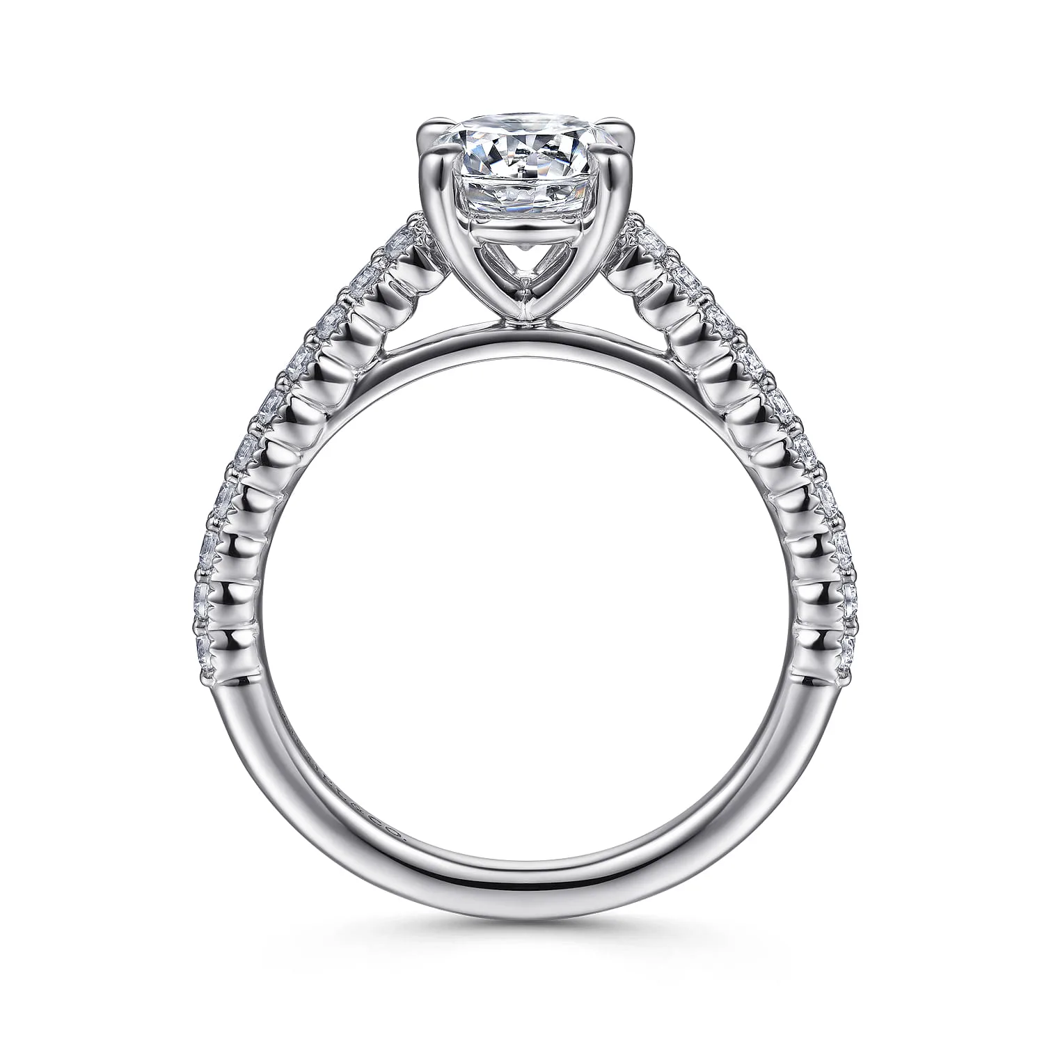 Round Diamond Engagement Ring in Platinum, photograph 2