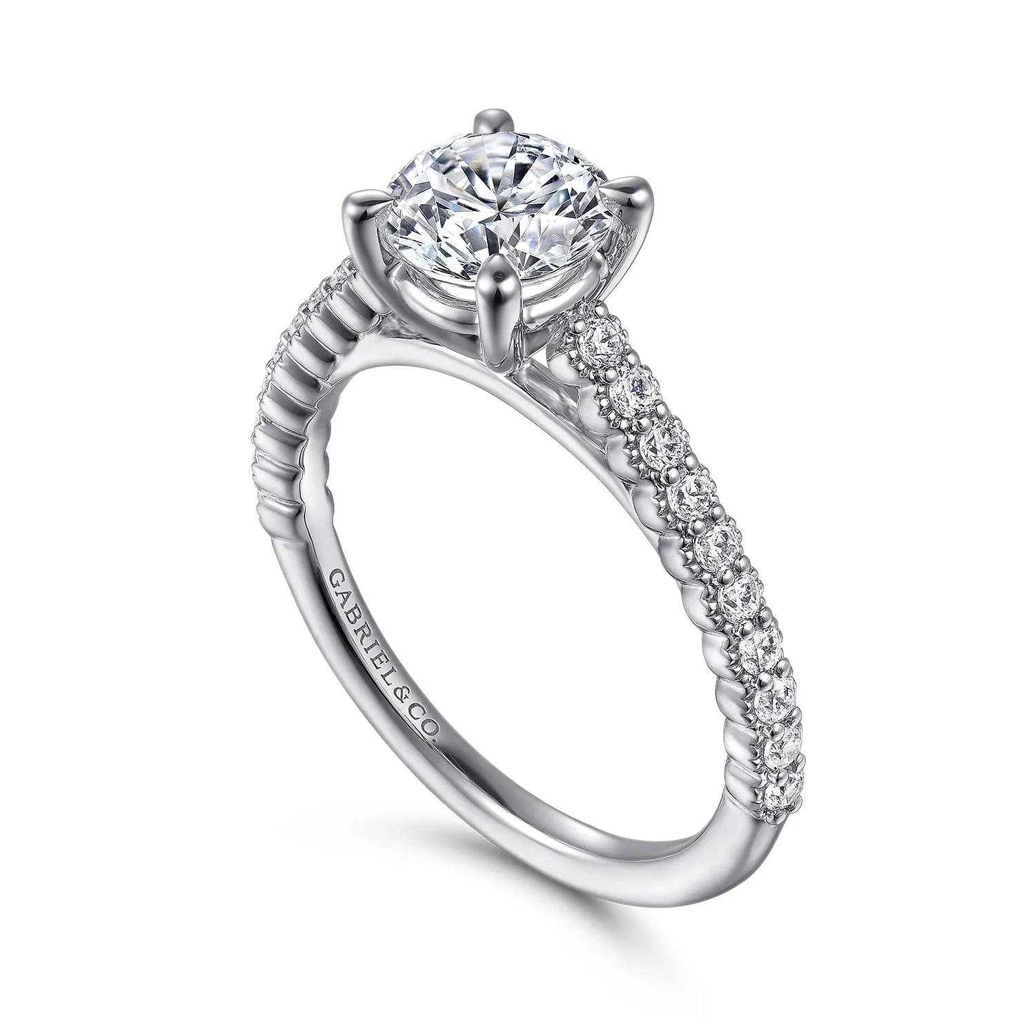 Round Diamond Engagement Ring in Platinum, photograph 3