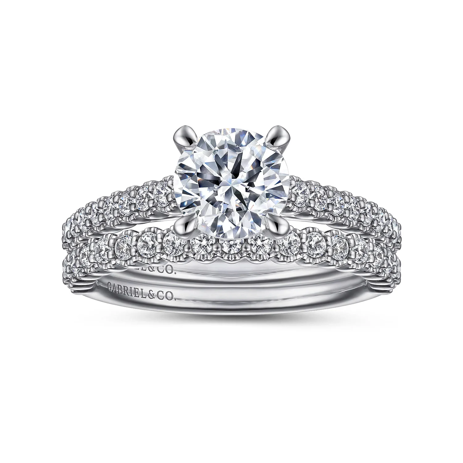 Round Diamond Engagement Ring in Platinum, photograph 4