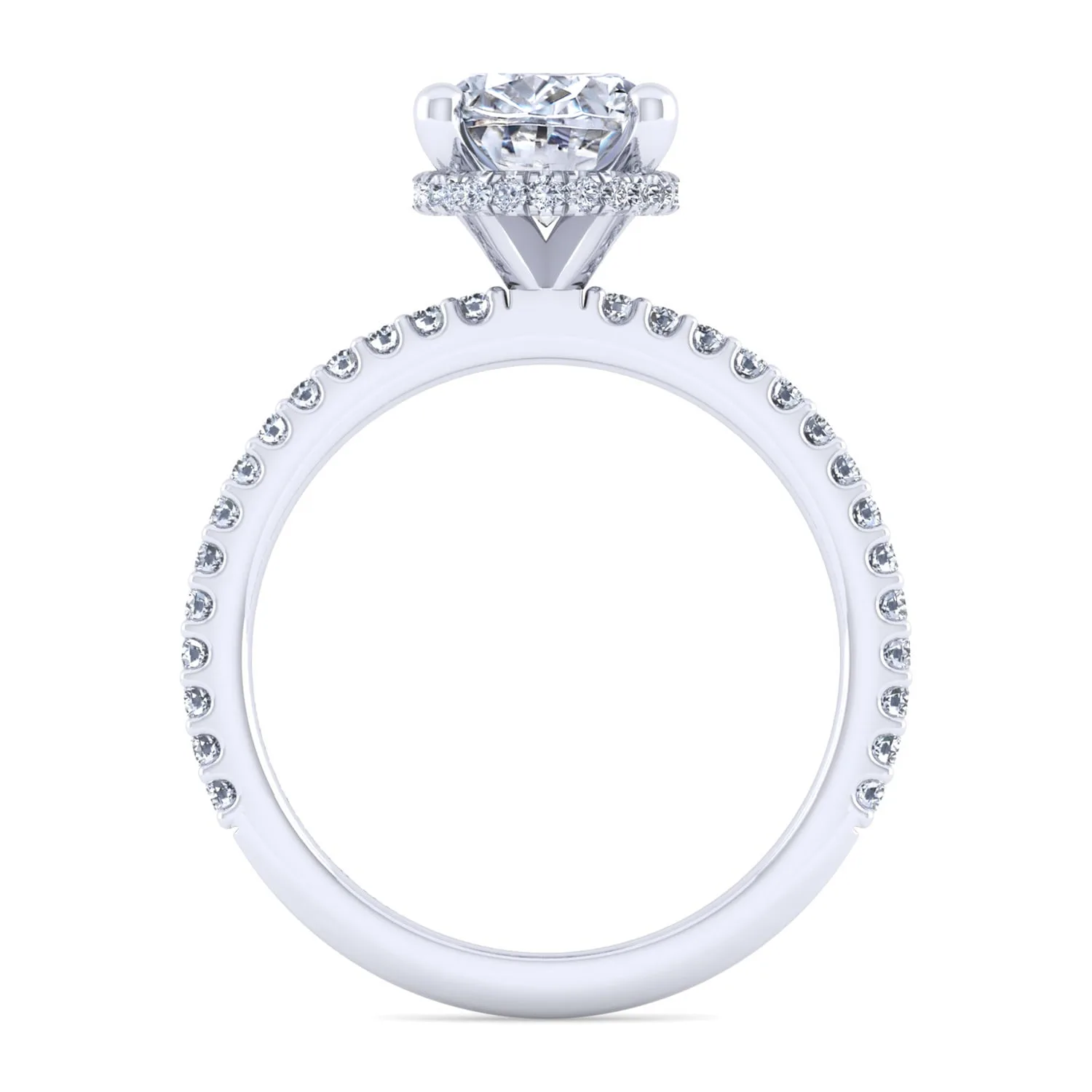 Oval Diamond Engagement Ring in 14K White Gold, photograph 2