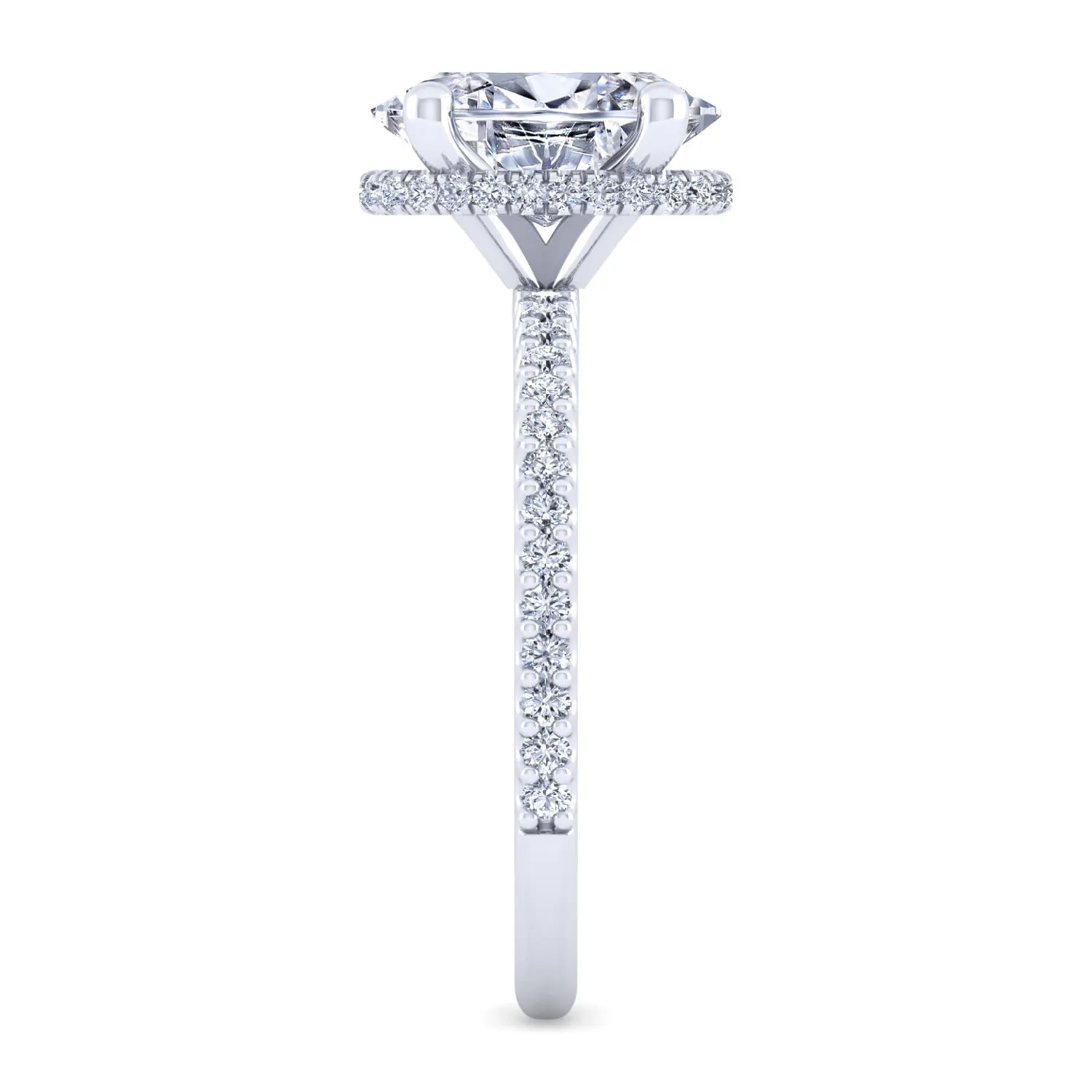 Oval Diamond Engagement Ring in 14K White Gold, photograph 4