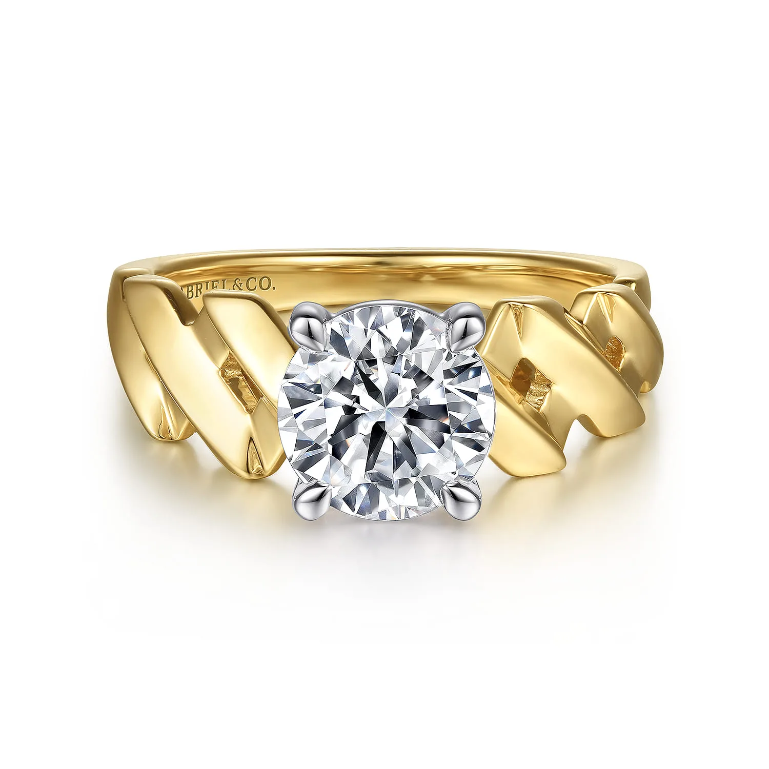 Twisted Diamond Engagement Ring