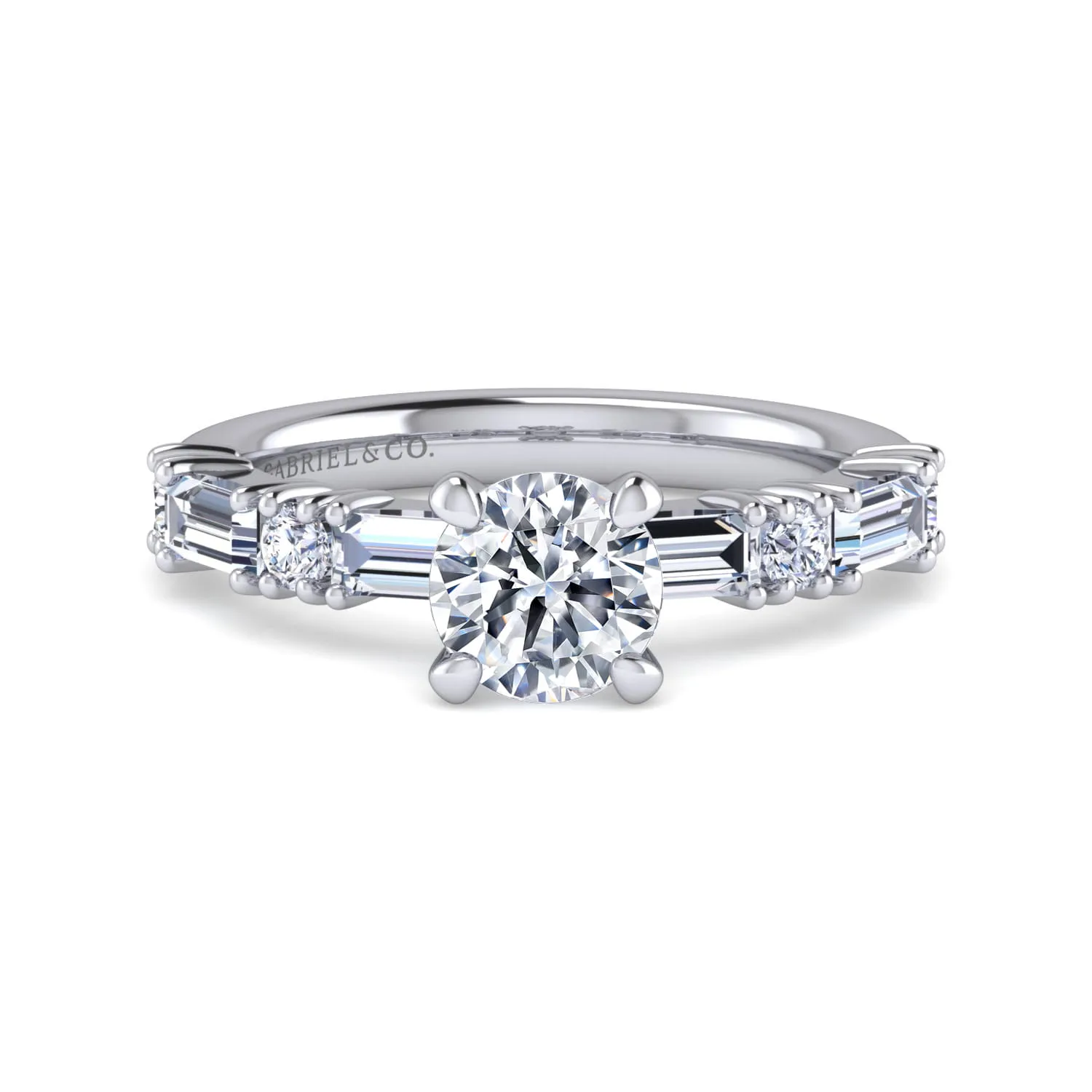Baguette and Diamond Engagement Ring