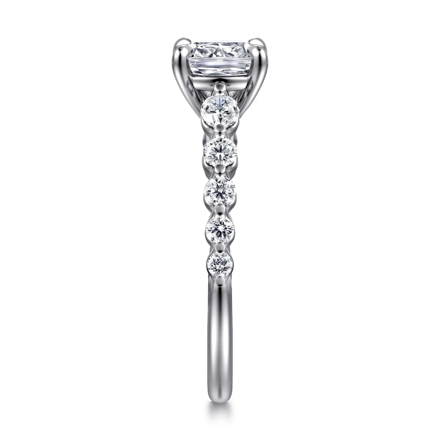 Cushion Diamond Engagement Ring in 14K White Gold, photograph 4