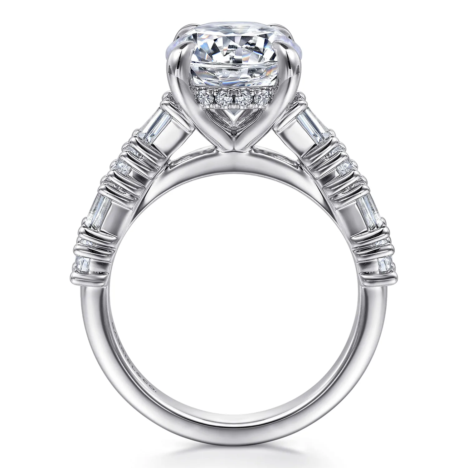 Round Diamond Engagement Ring in 14K White Gold, photograph 2