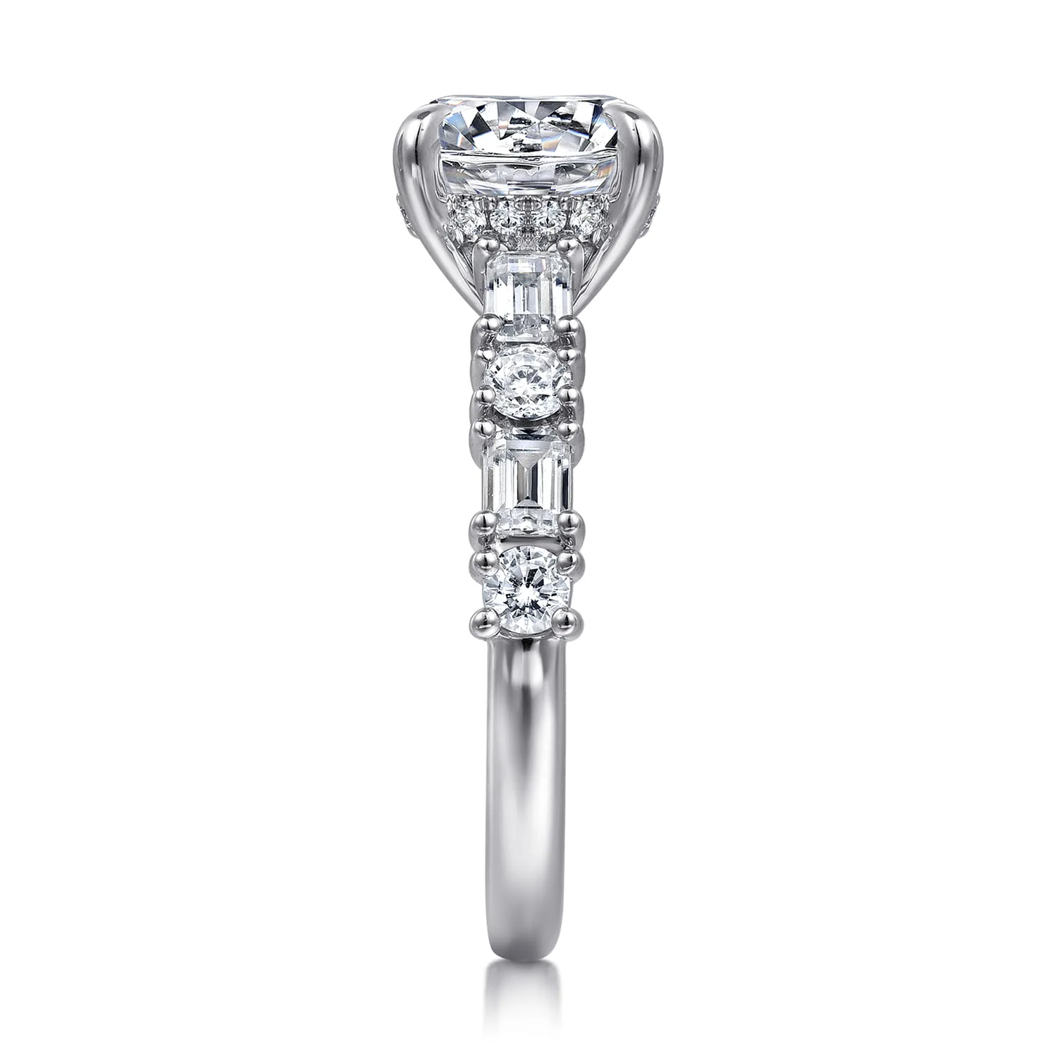 Round Diamond Engagement Ring in 14K White Gold, photograph 5