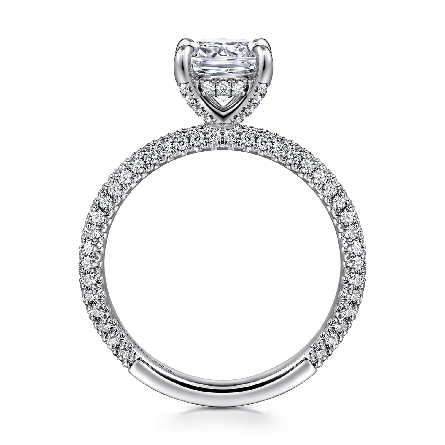 Cushion Diamond Engagement Ring in 14K White Gold, photograph 2
