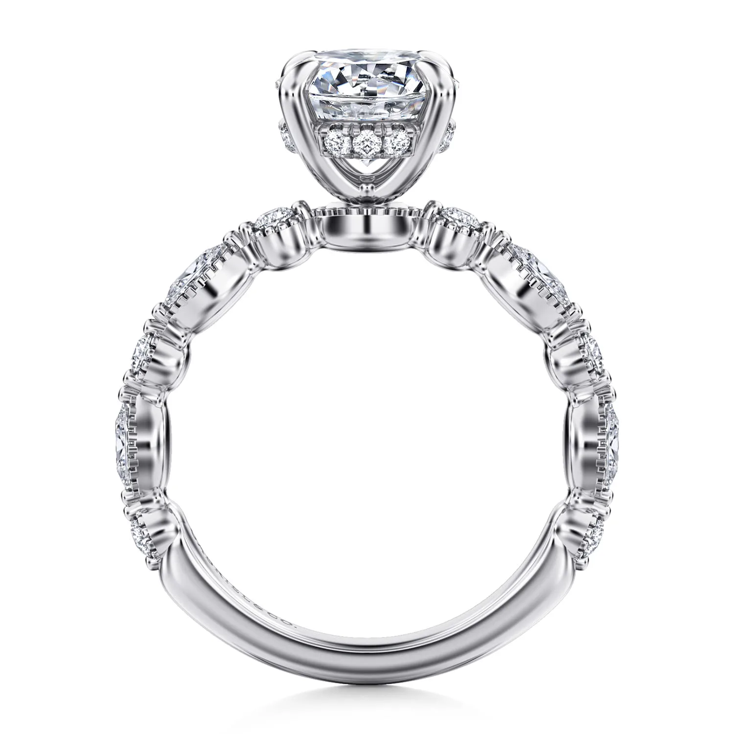 Round Diamond Engagement Ring in 14K White Gold, photograph 2