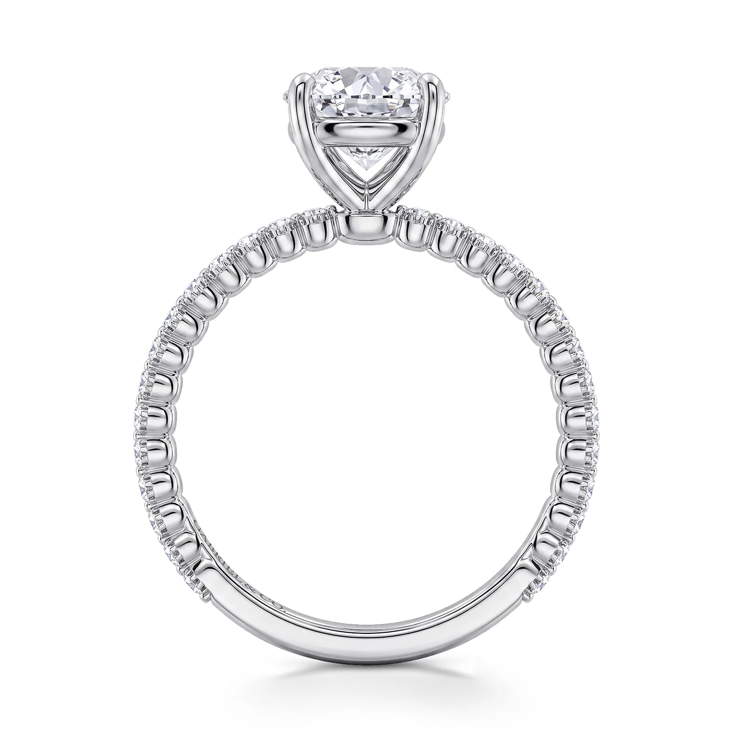Round Diamond Engagement Ring in 14K White Gold, photograph 2