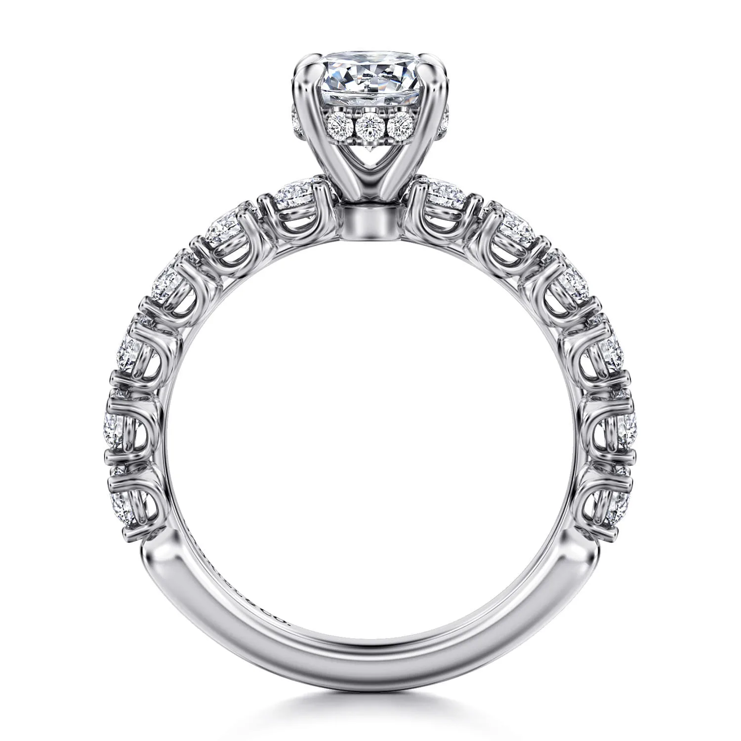 Round Diamond Engagement Ring in 14K White Gold, photograph 2