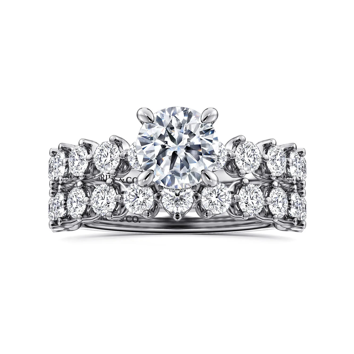 Round Diamond Engagement Ring in 14K White Gold, photograph 4