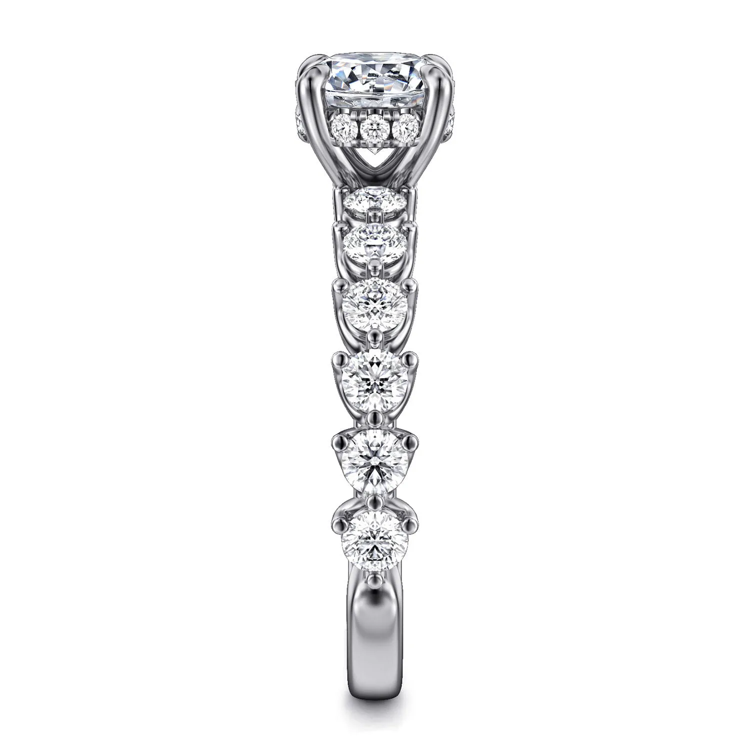 Round Diamond Engagement Ring in 14K White Gold, photograph 5