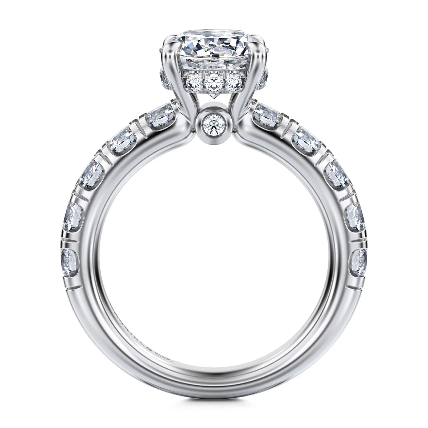 Round Diamond Engagement Ring in 14K White Gold, photograph 2