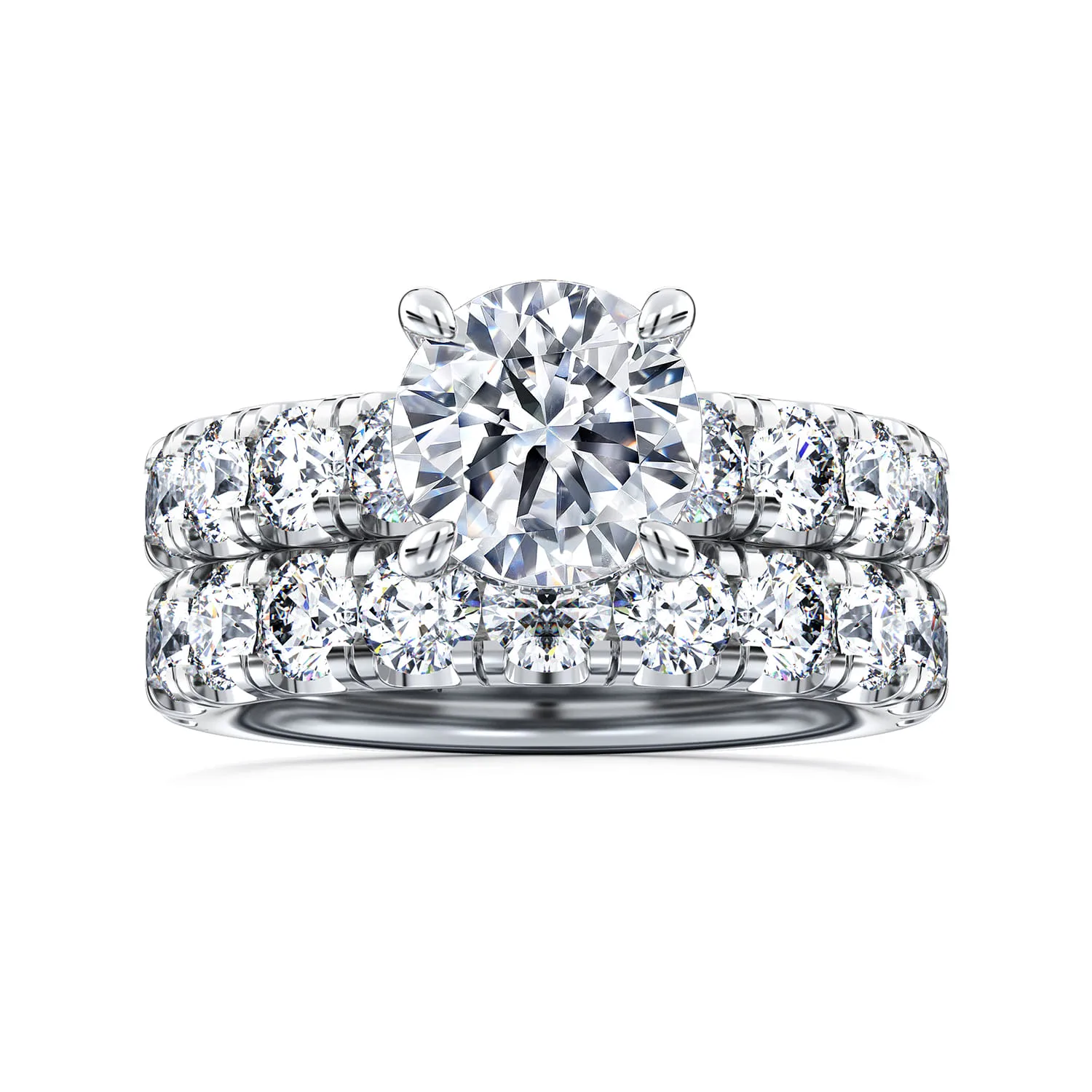Round Diamond Engagement Ring in 14K White Gold, photograph 4