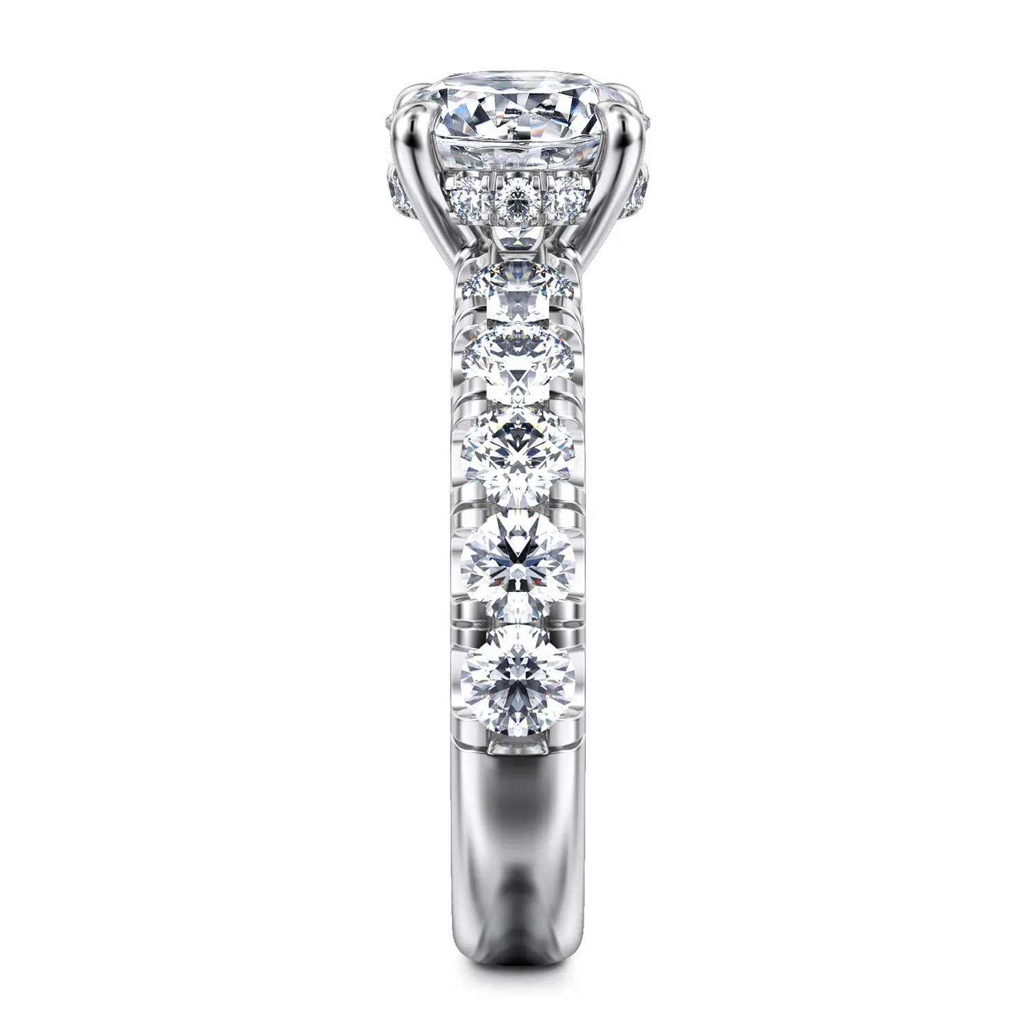 Round Diamond Engagement Ring in 14K White Gold, photograph 5
