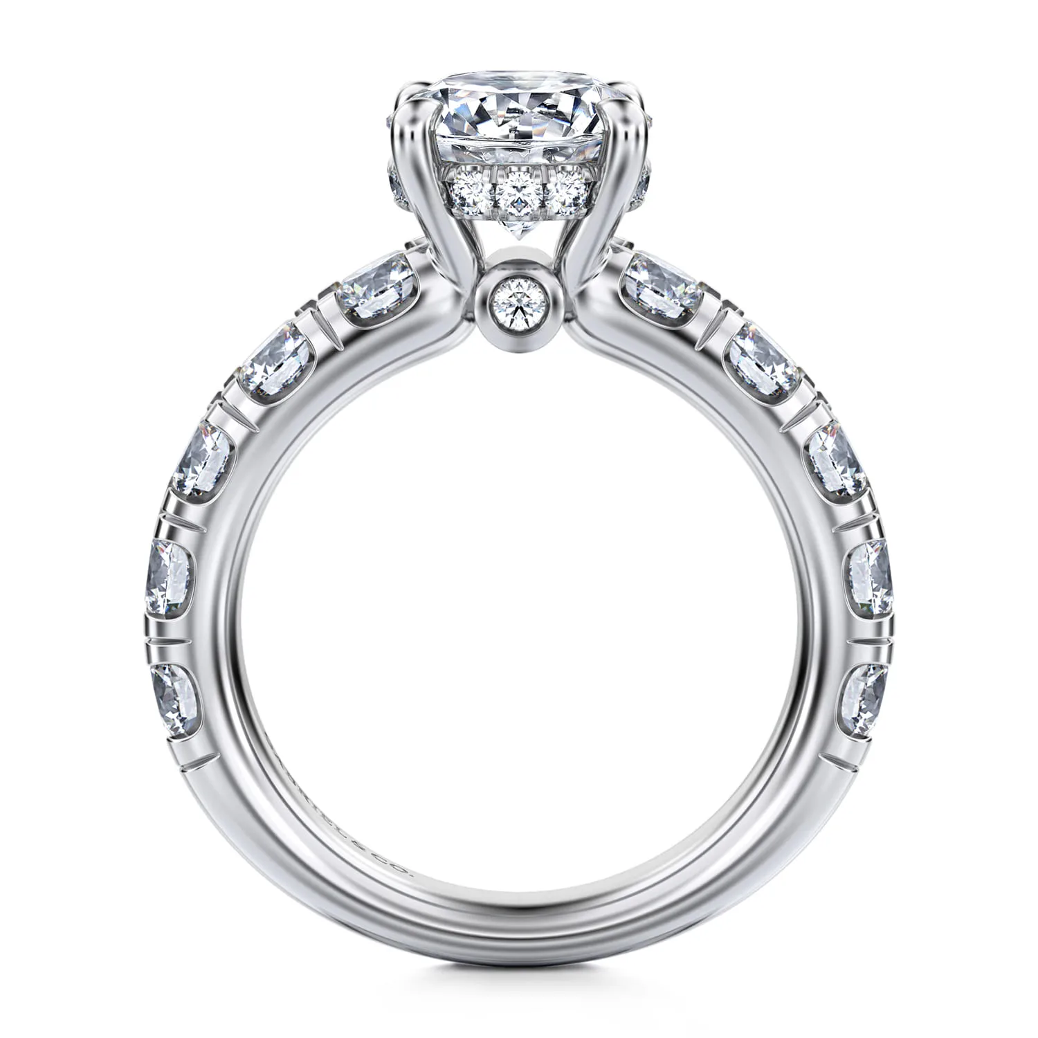 Round Diamond Engagement Ring in 14K White Gold, photograph 2