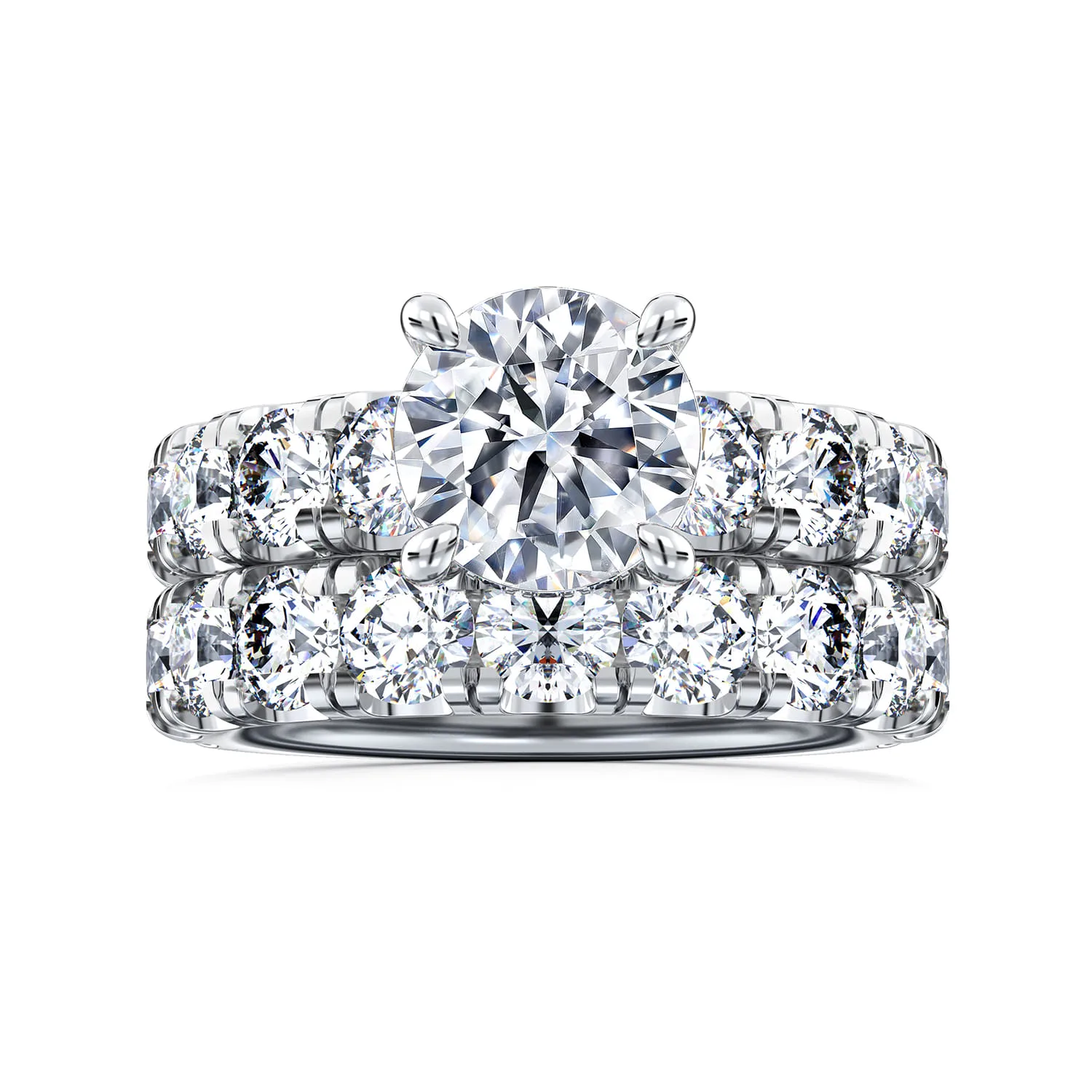 Round Diamond Engagement Ring in 14K White Gold, photograph 4