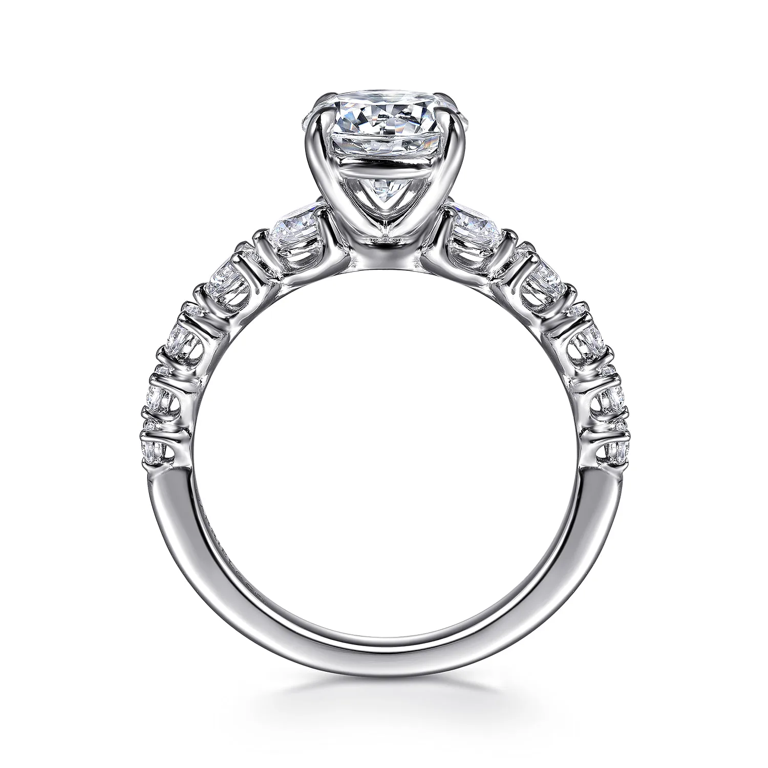 Round Diamond Engagement Ring in 14K White Gold, photograph 2