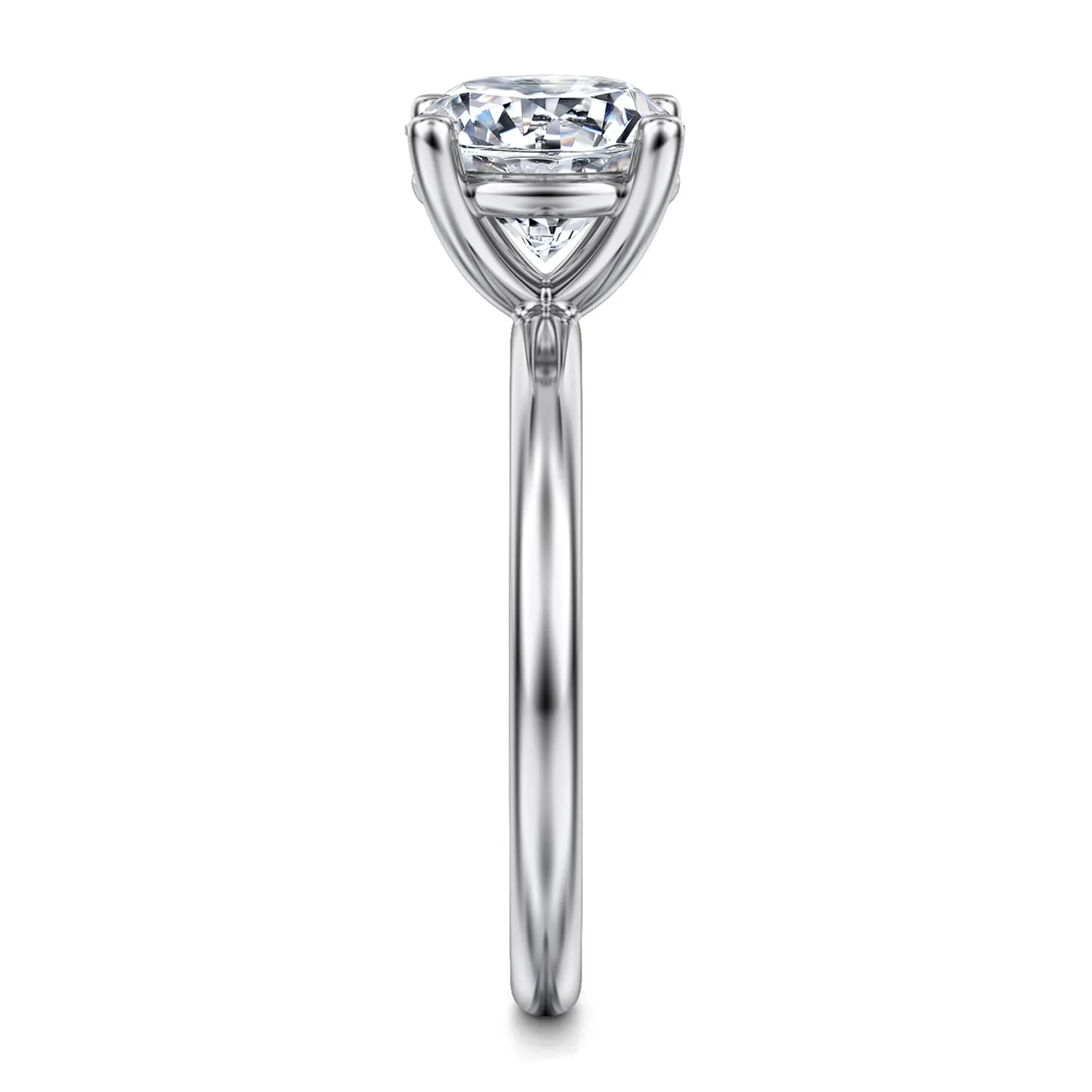 Round Solitaire Diamond Engagement Ring in 14K White Gold, photograph 5