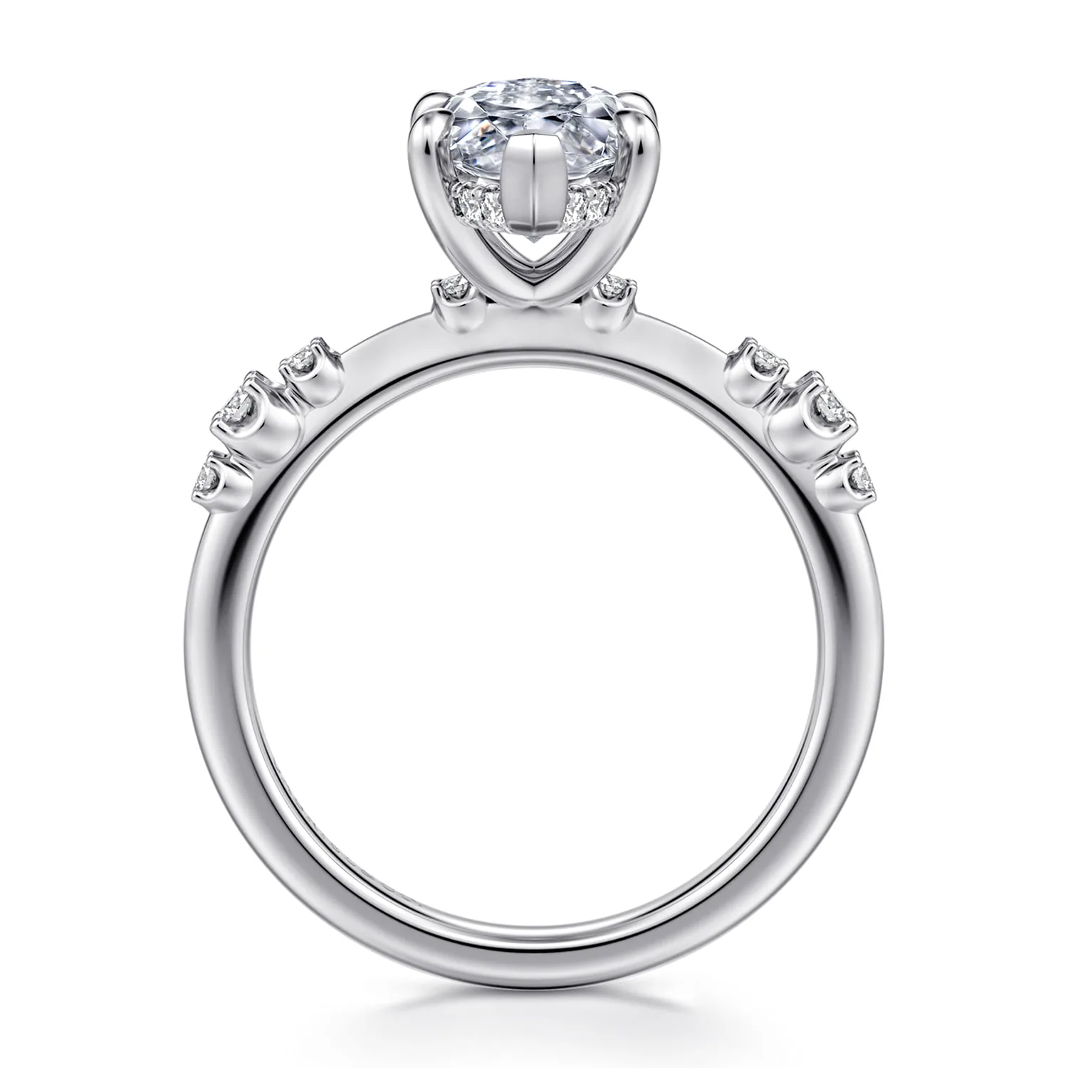 Marquise Diamond Engagement Ring in 14K White Gold, photograph 2
