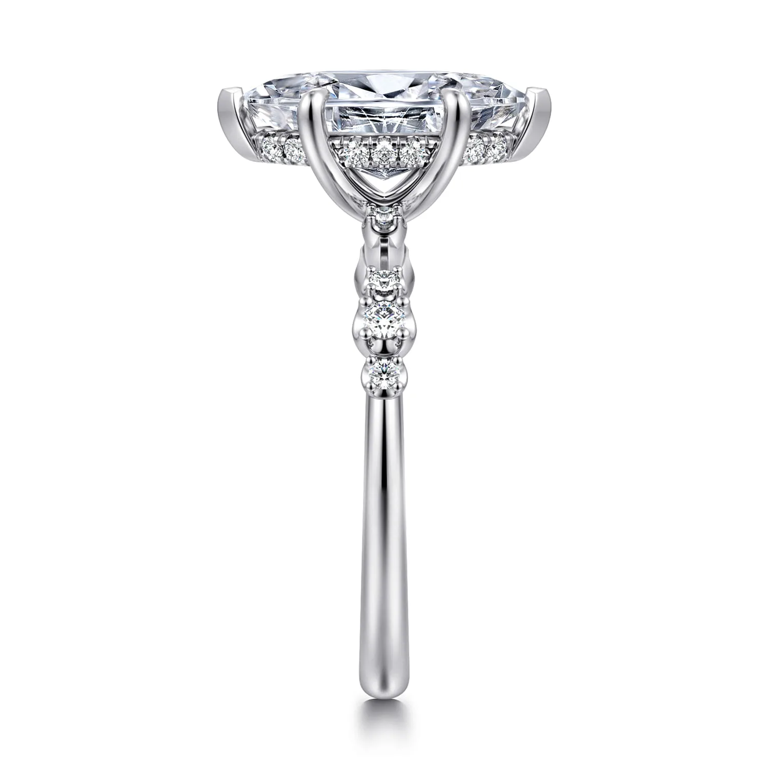 Marquise Diamond Engagement Ring in 14K White Gold, photograph 5