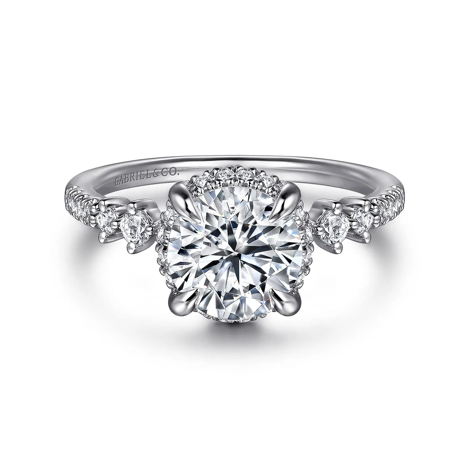 Hidden Halo Diamond Engagement Ring