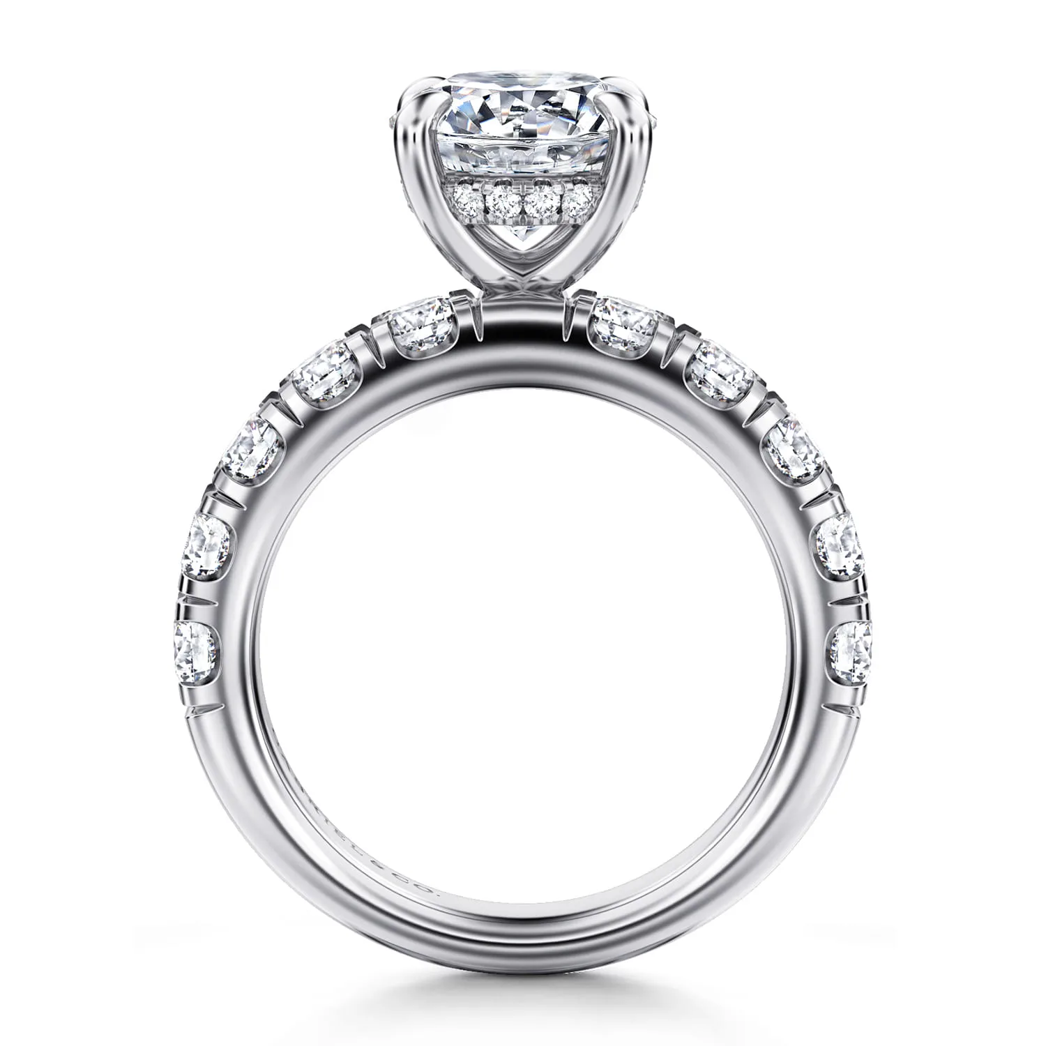 Round Diamond Engagement Ring in 14K White Gold, photograph 2