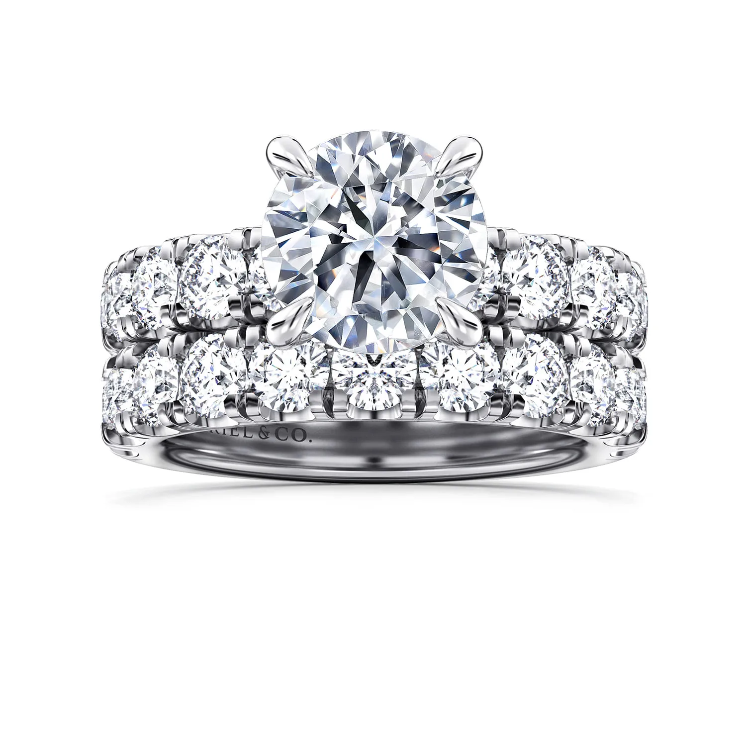 Round Diamond Engagement Ring in 14K White Gold, photograph 4