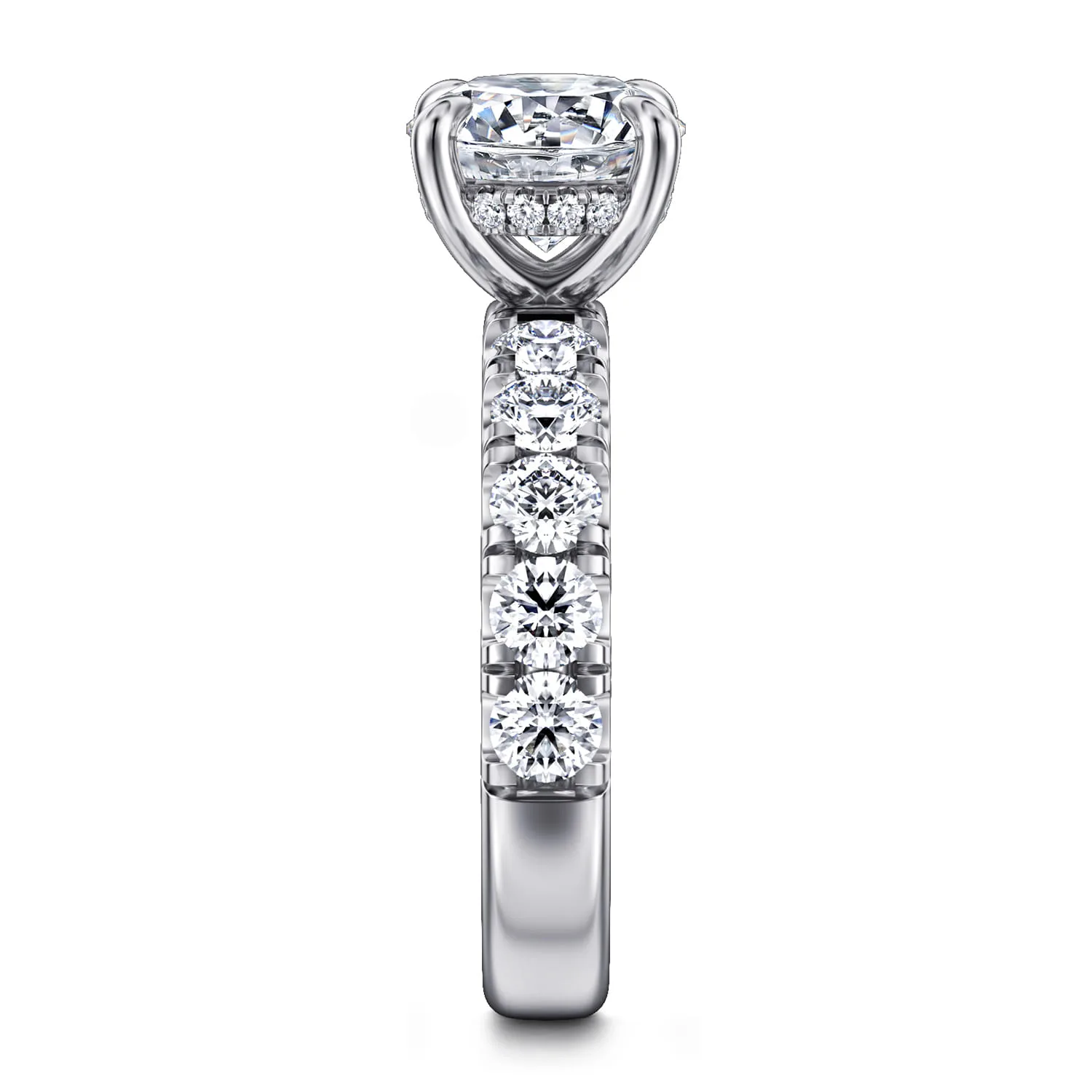 Round Diamond Engagement Ring in 14K White Gold, photograph 5