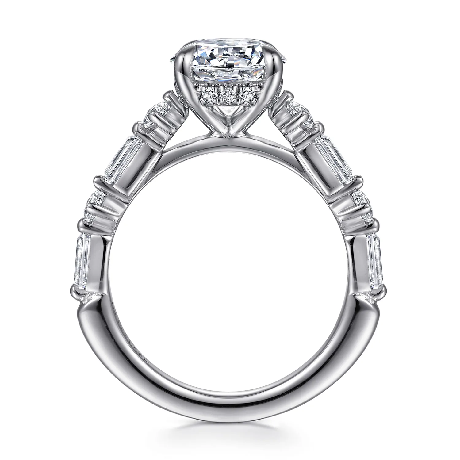 Round Diamond Engagement Ring in 14K White Gold, photograph 2