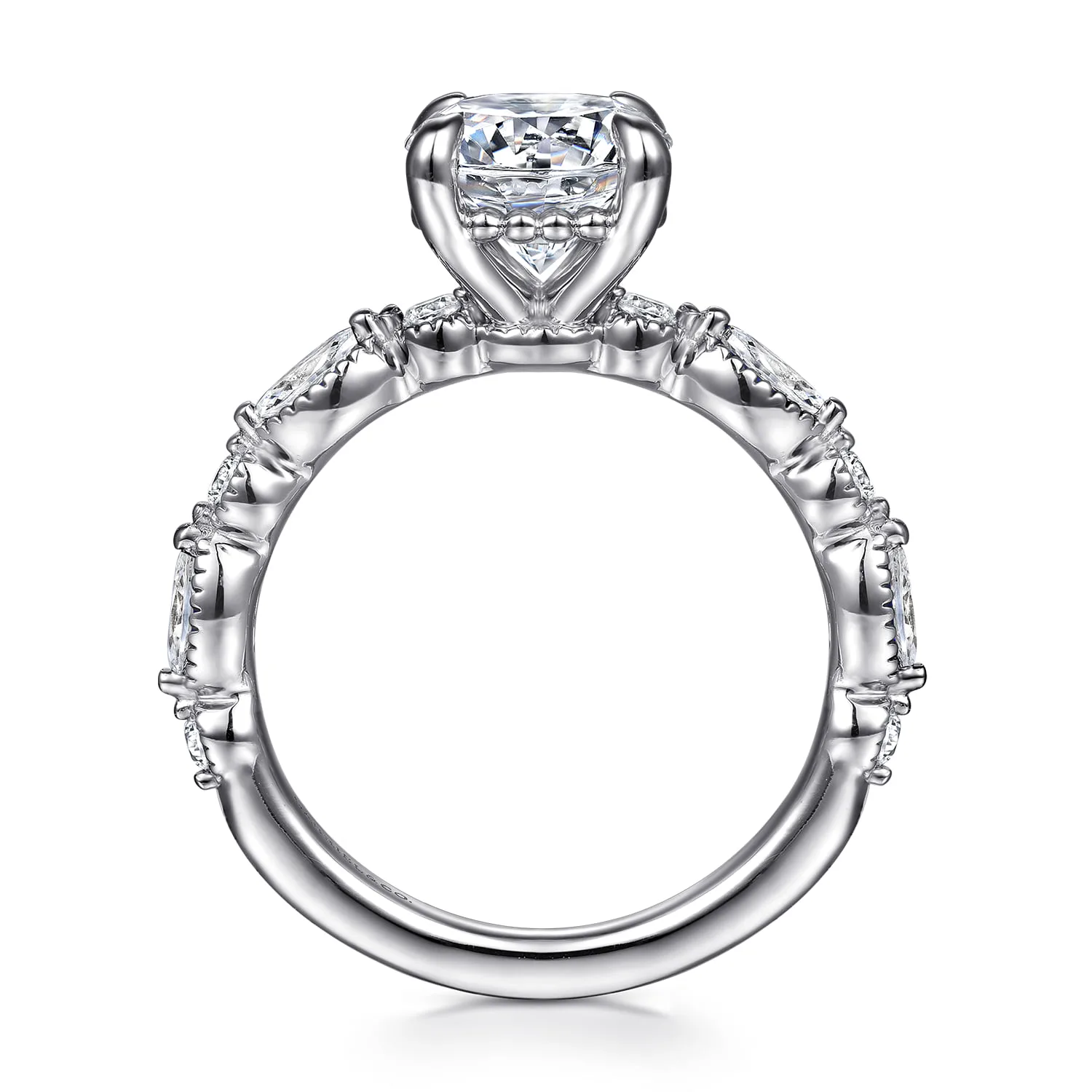 Round Diamond Engagement Ring in 14K White Gold, photograph 2
