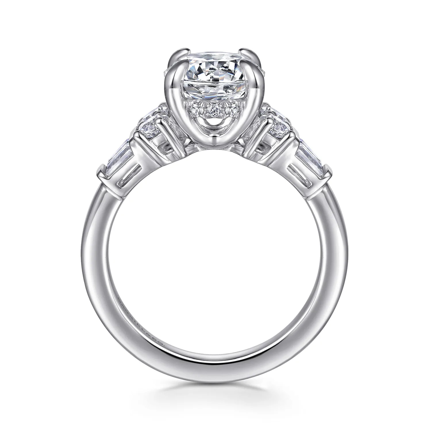 Round Diamond Engagement Ring in 14K White Gold, photograph 2
