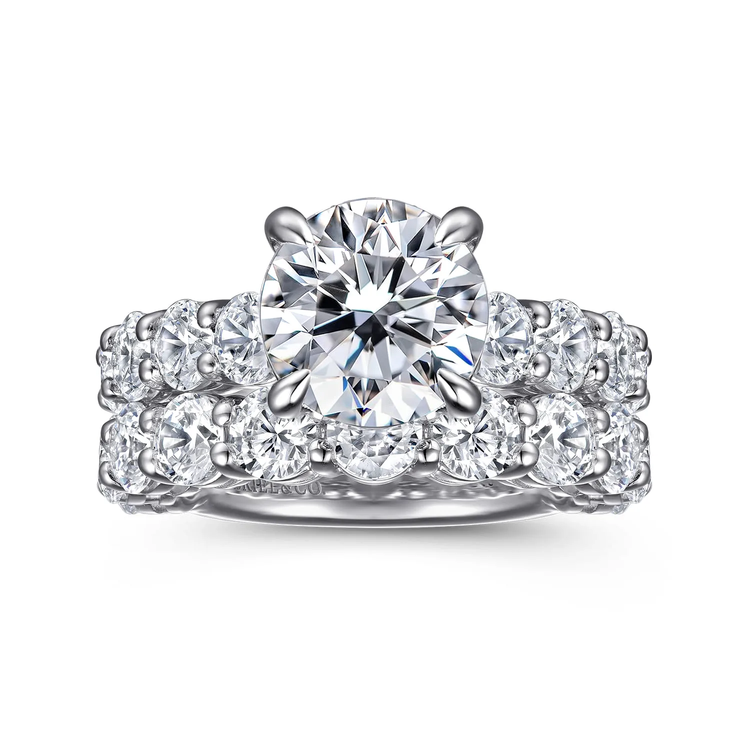 Round Diamond Engagement Ring in 14K White Gold, photograph 4