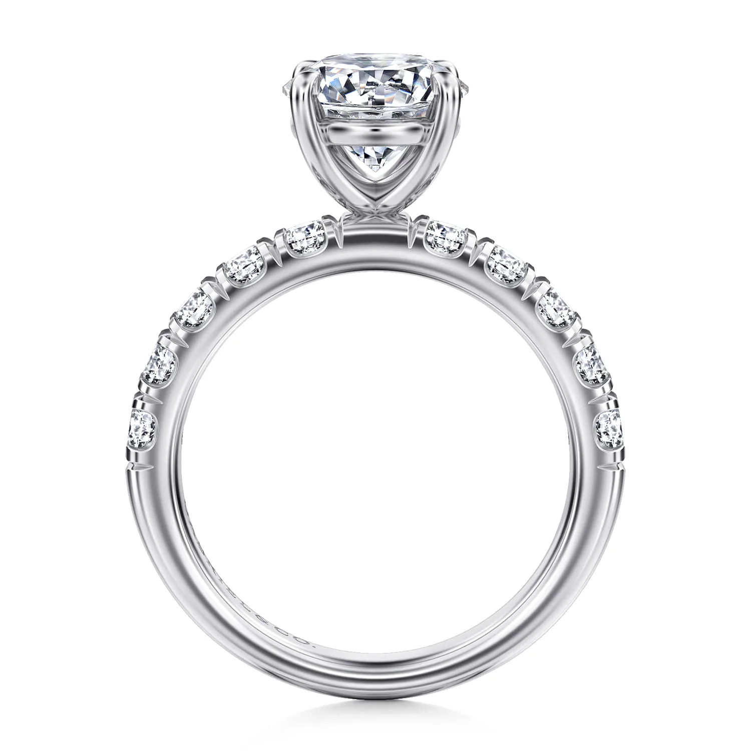 Round Diamond Engagement Ring in 14K White Gold, photograph 2