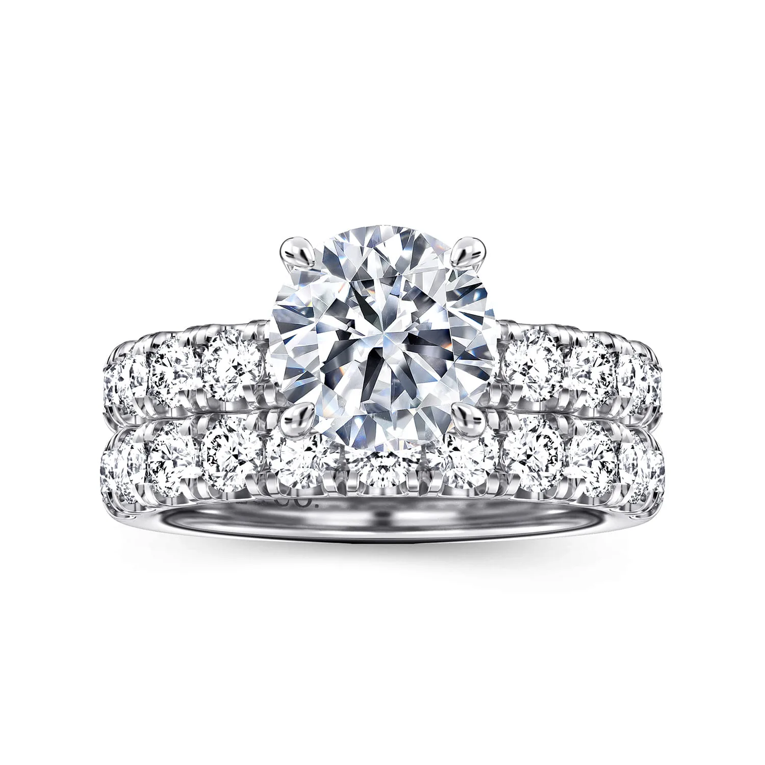 Round Diamond Engagement Ring in 14K White Gold, photograph 4