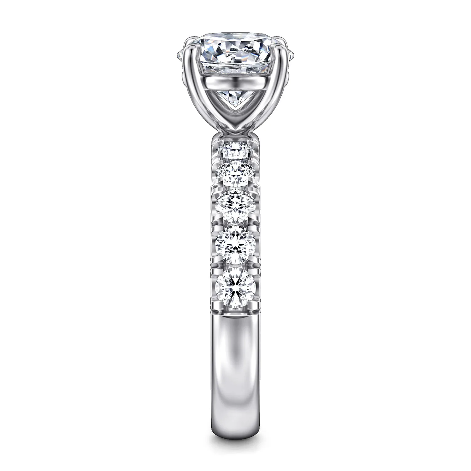 Round Diamond Engagement Ring in 14K White Gold, photograph 5