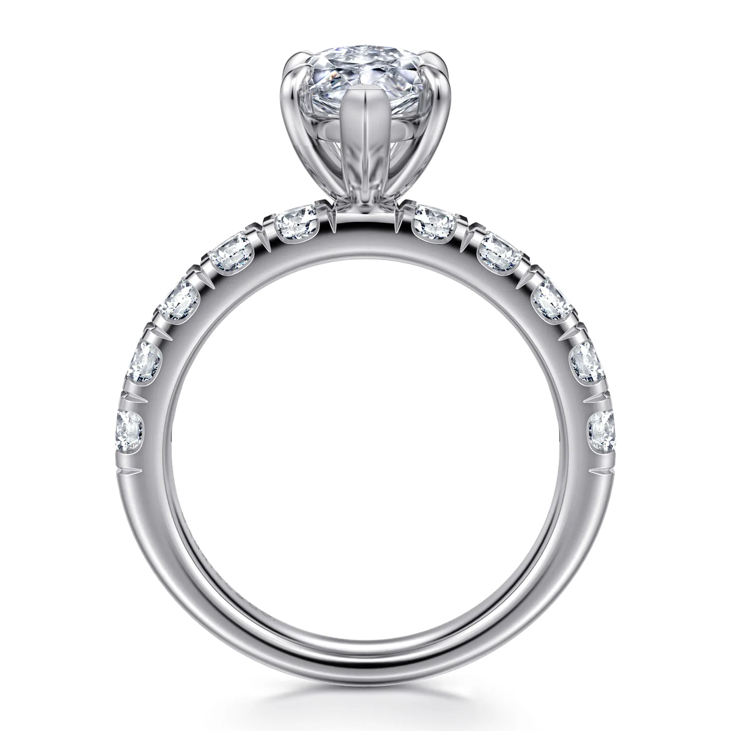 Marquise Diamond Engagement Ring in 14K White Gold, photograph 2
