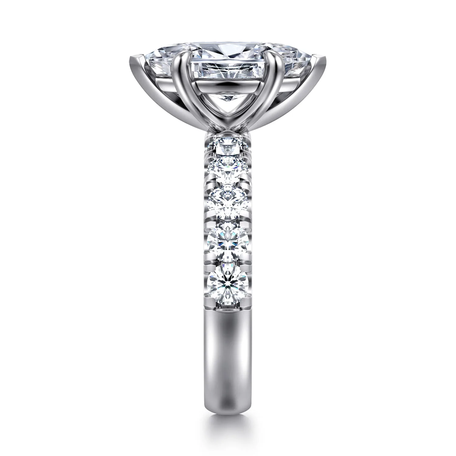 Marquise Diamond Engagement Ring in 14K White Gold, photograph 5