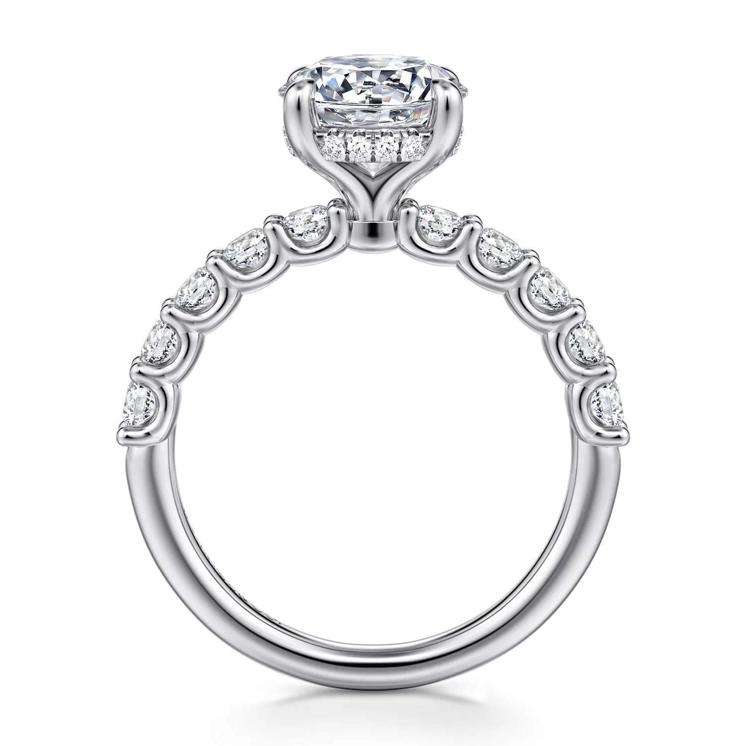 Round Diamond Engagement Ring in 14K White Gold, photograph 2