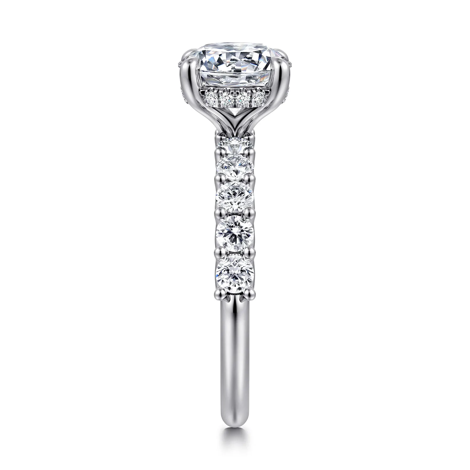 Round Diamond Engagement Ring in 14K White Gold, photograph 5