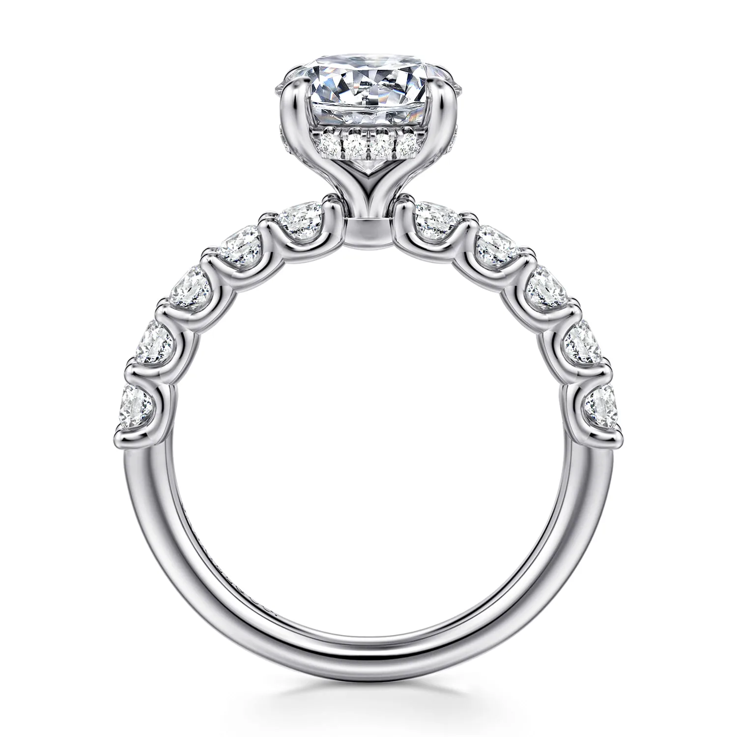 Round Diamond Engagement Ring in 14K White Gold, photograph 2