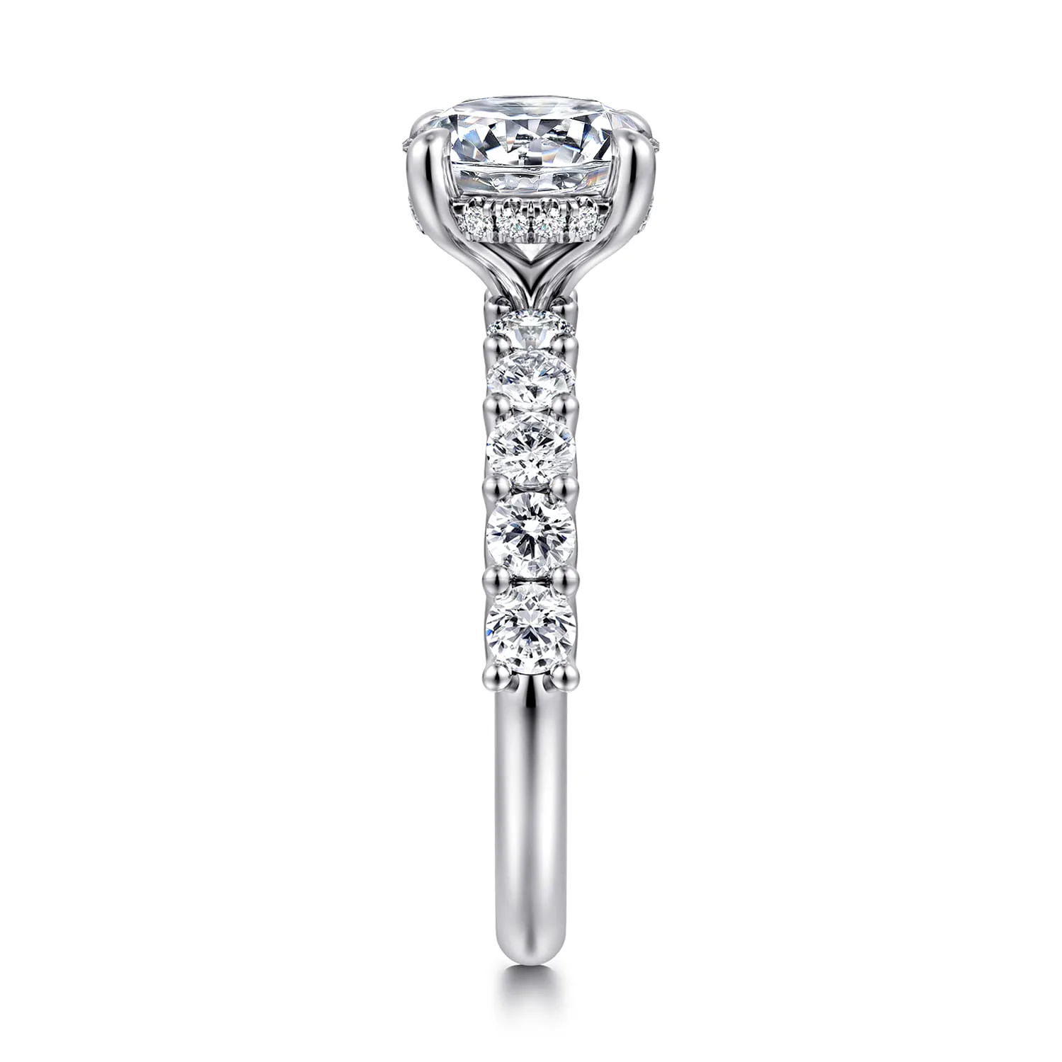 Round Diamond Engagement Ring in 14K White Gold, photograph 5