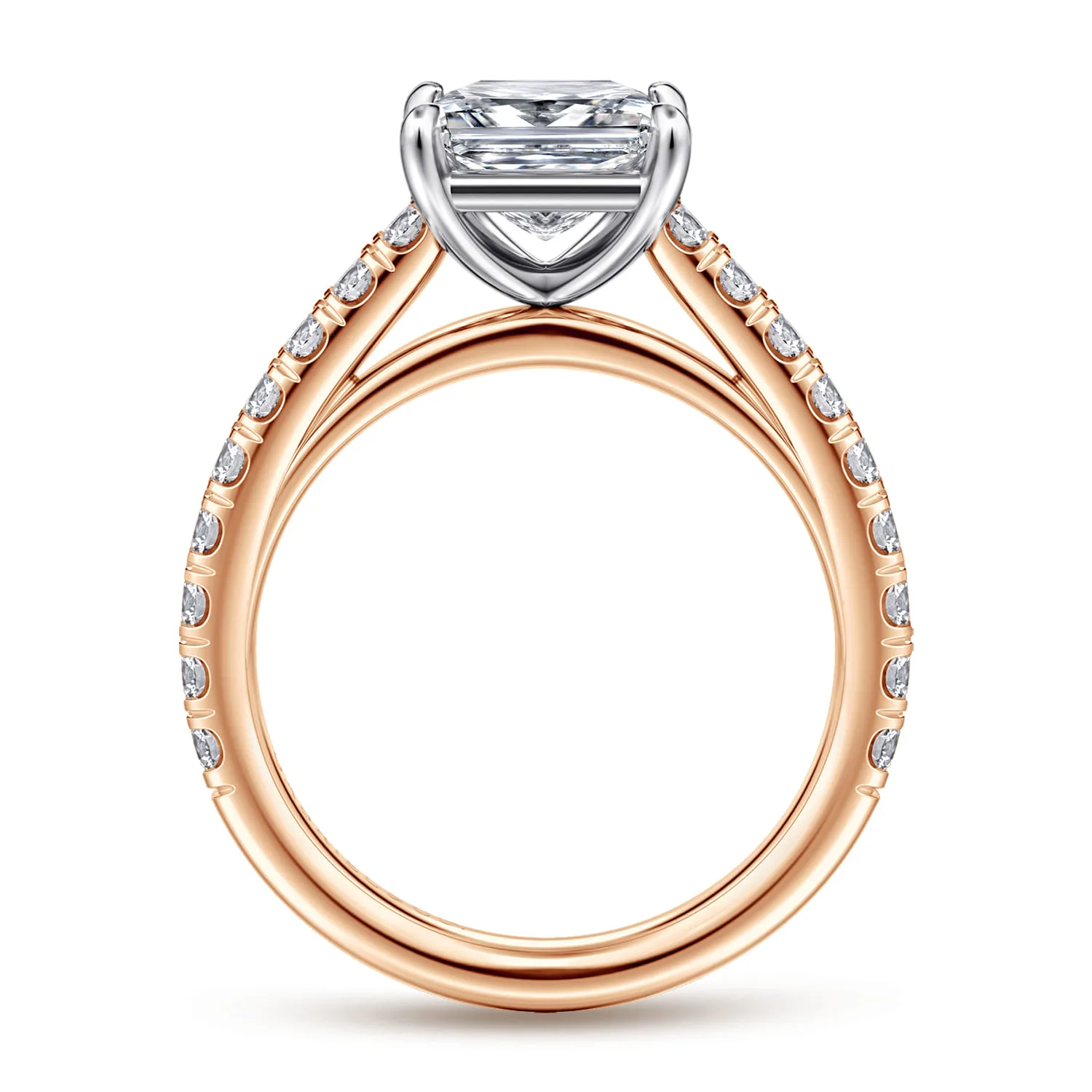 Princess Diamond Engagement Ring in 14K White/Rose Gold, photograph 2
