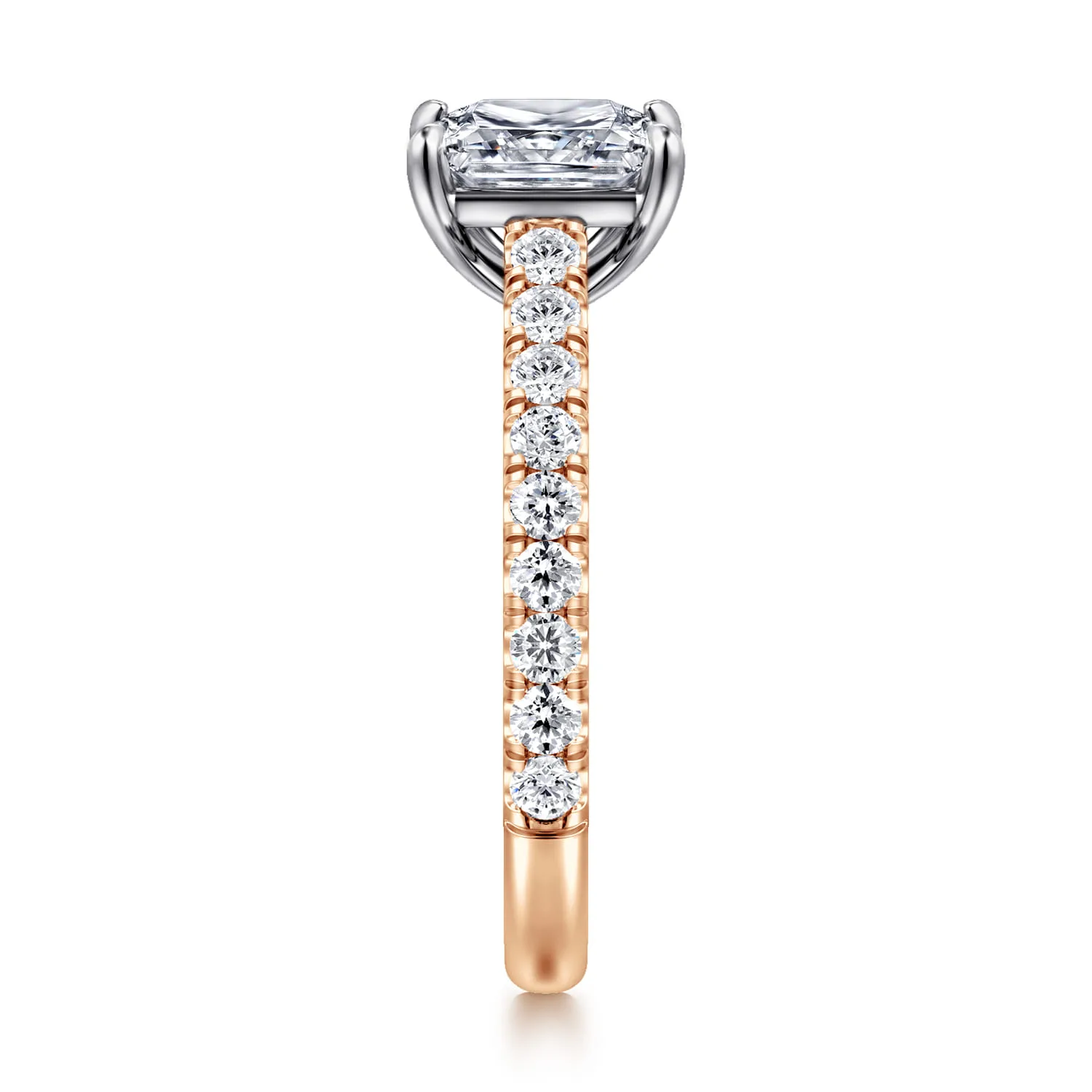Princess Diamond Engagement Ring in 14K White/Rose Gold, photograph 5