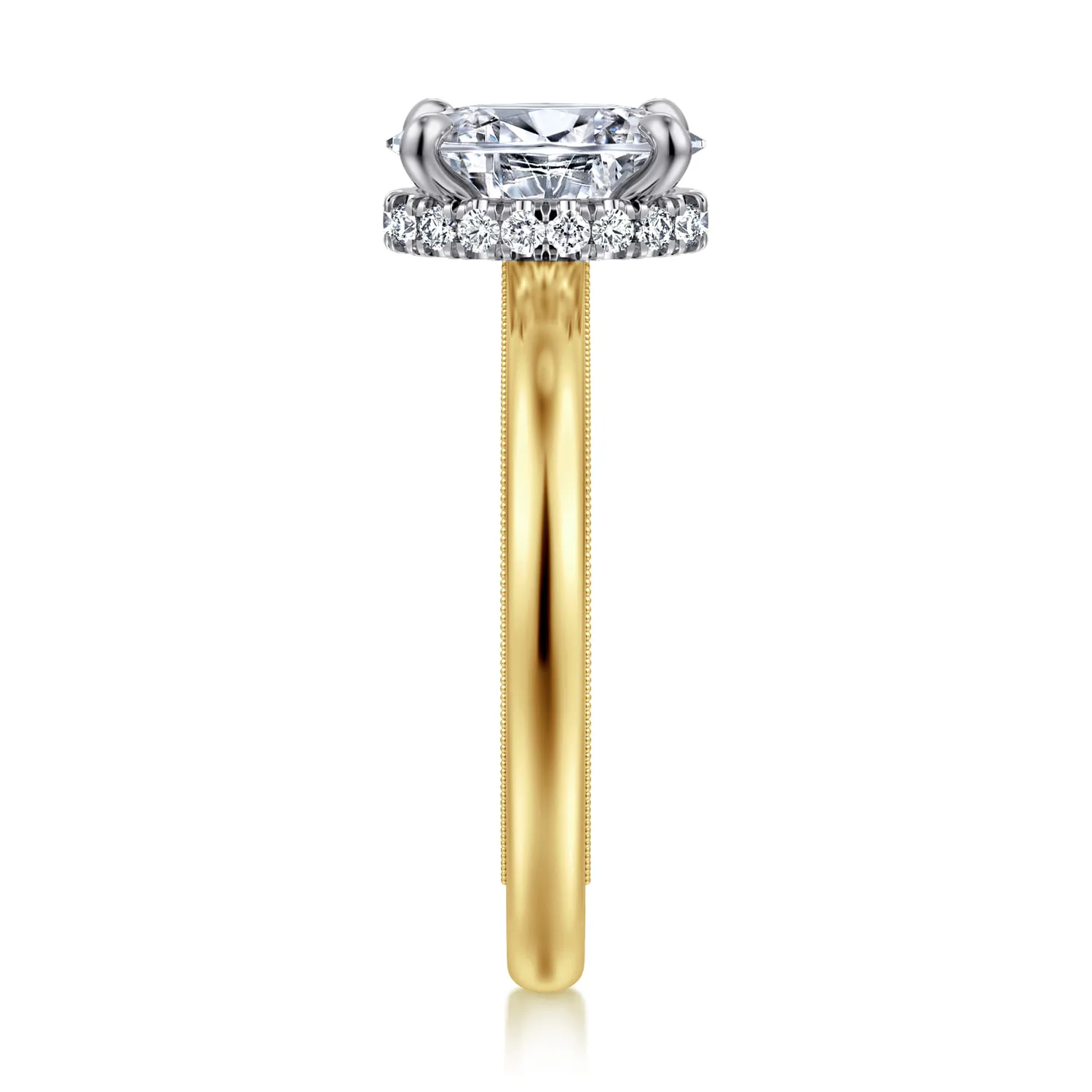 Oval Diamond Engagement Ring in 14K White/Yellow Gold, photograph 5