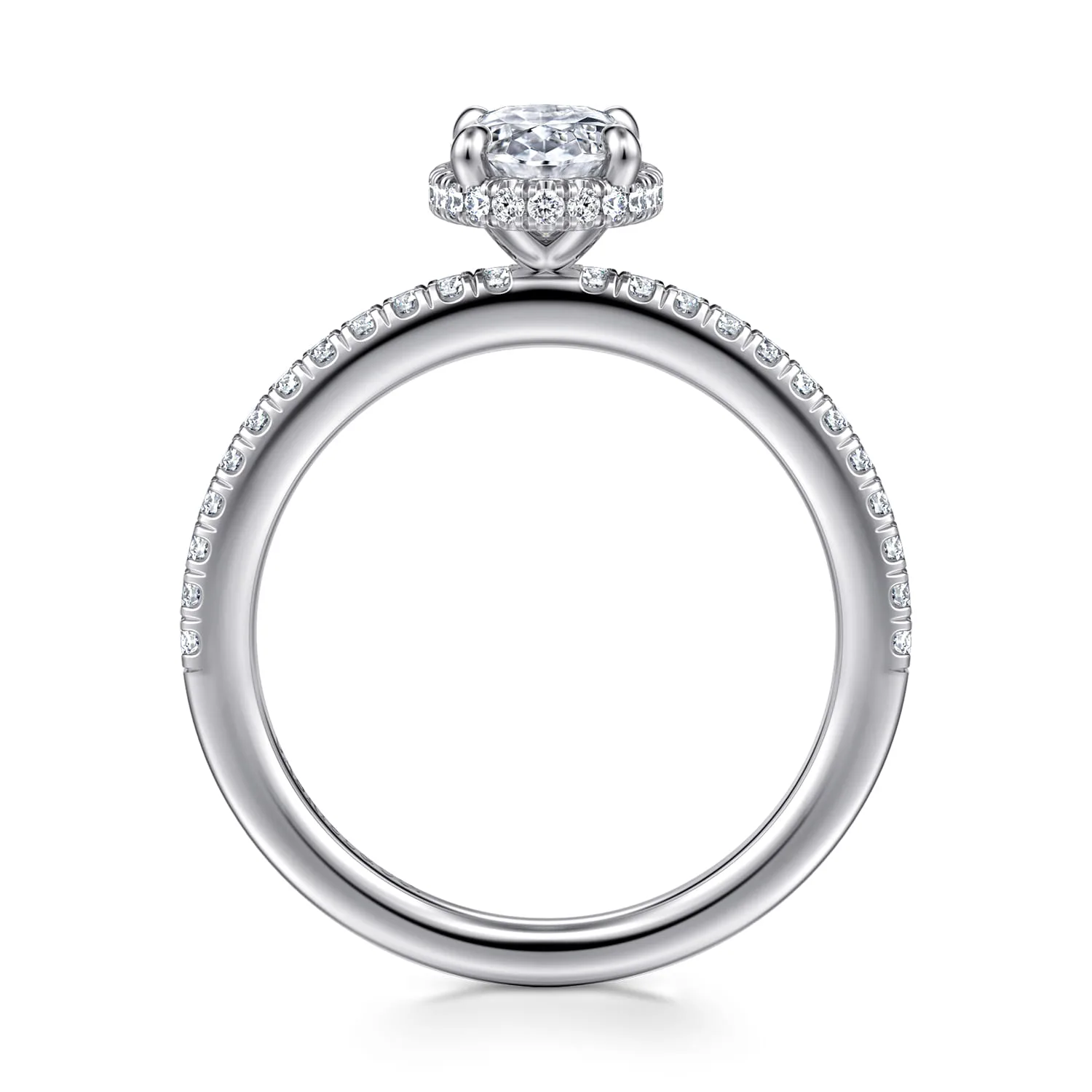 Oval Diamond Engagement Ring in 14K White Gold, photograph 2