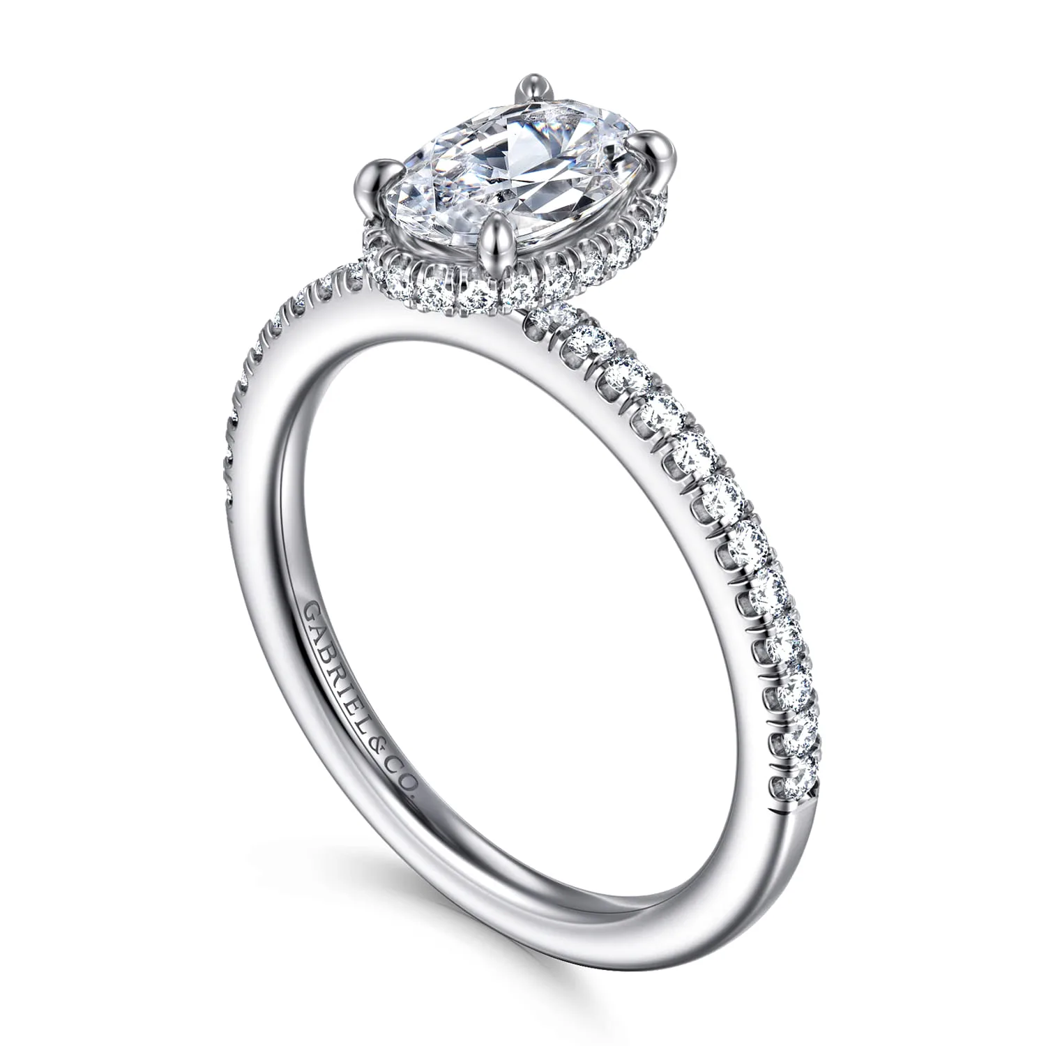 Oval Diamond Engagement Ring in 14K White Gold, photograph 3